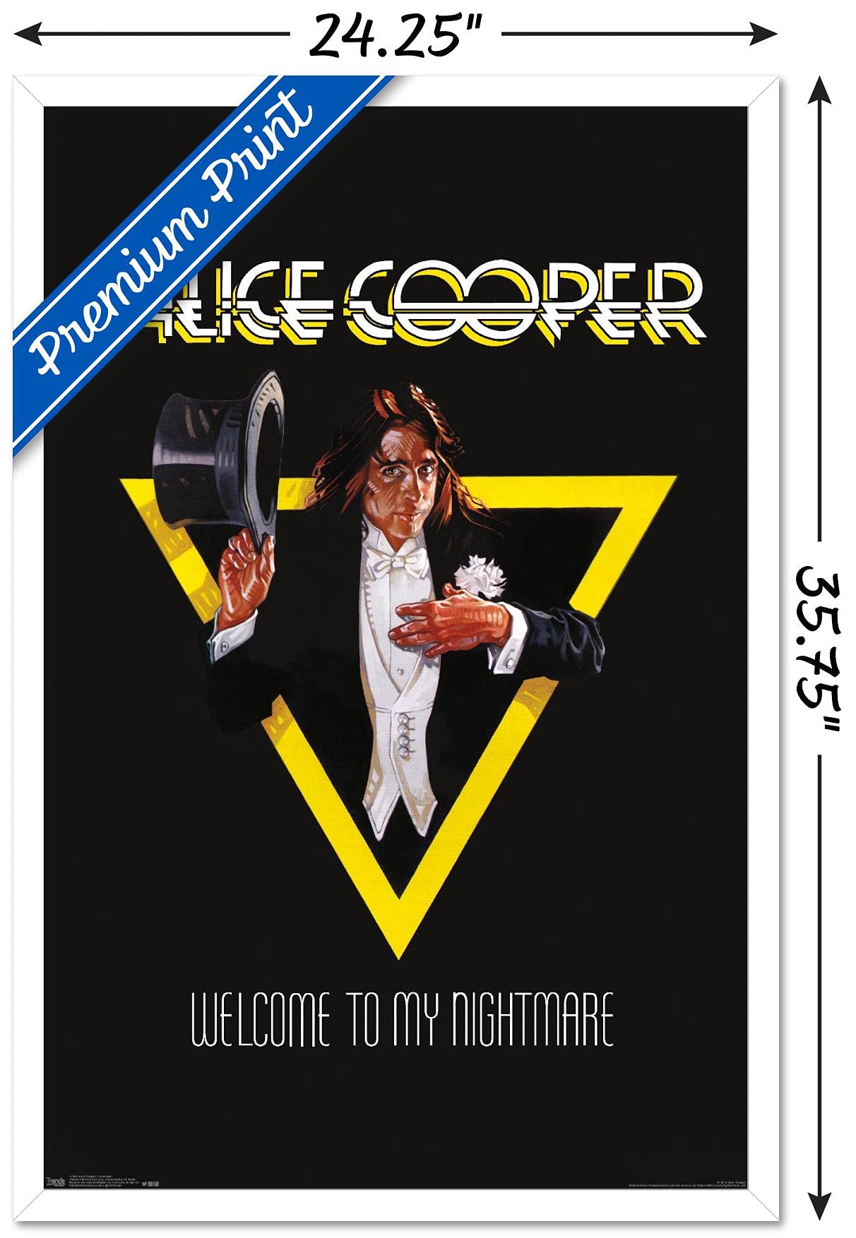 Trends International Alice Cooper - Welcome Wall Poster, 22.375'' X 34'', White Framed Version