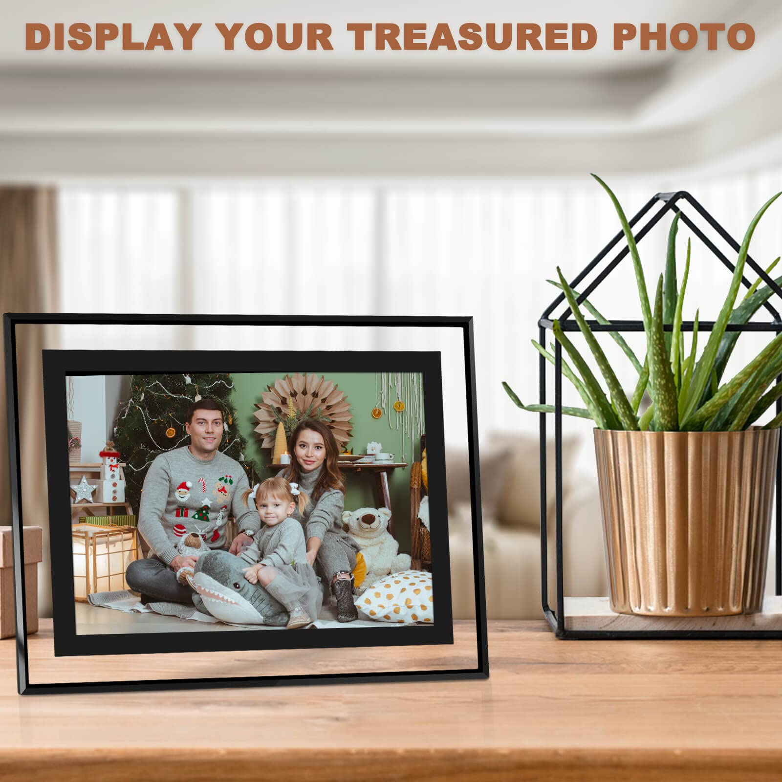 IZIDDO 5x7 Picture Frames Set of 2, Black Glass Photo Frame, Only for Tabletop Display, Gift Picture Frame, Horizontally or Vert
