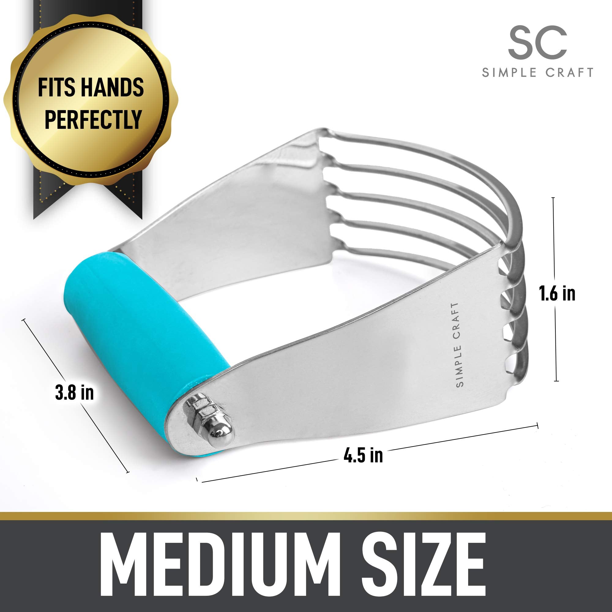 Simple Craft Pastry Cutter For Baking - Stainless Steel Pastry Blender Tool With Comfortable Grip Handle - Heavy Duty Dough Cutt