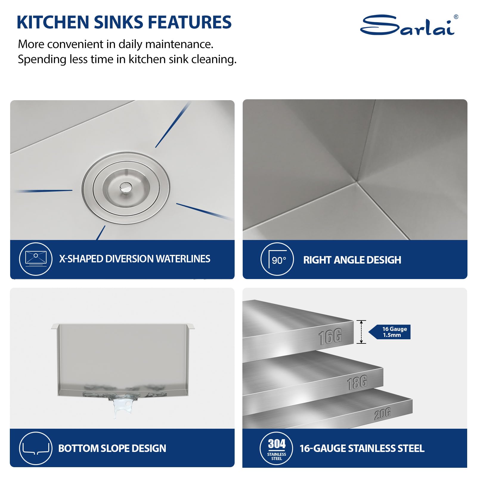Sarlai 23 Undermount Laundry Sink - 23X18X12 Inch Undermount Utility Sink Rectangular Deep Single Bowl 16 Gauge Stainless Steel