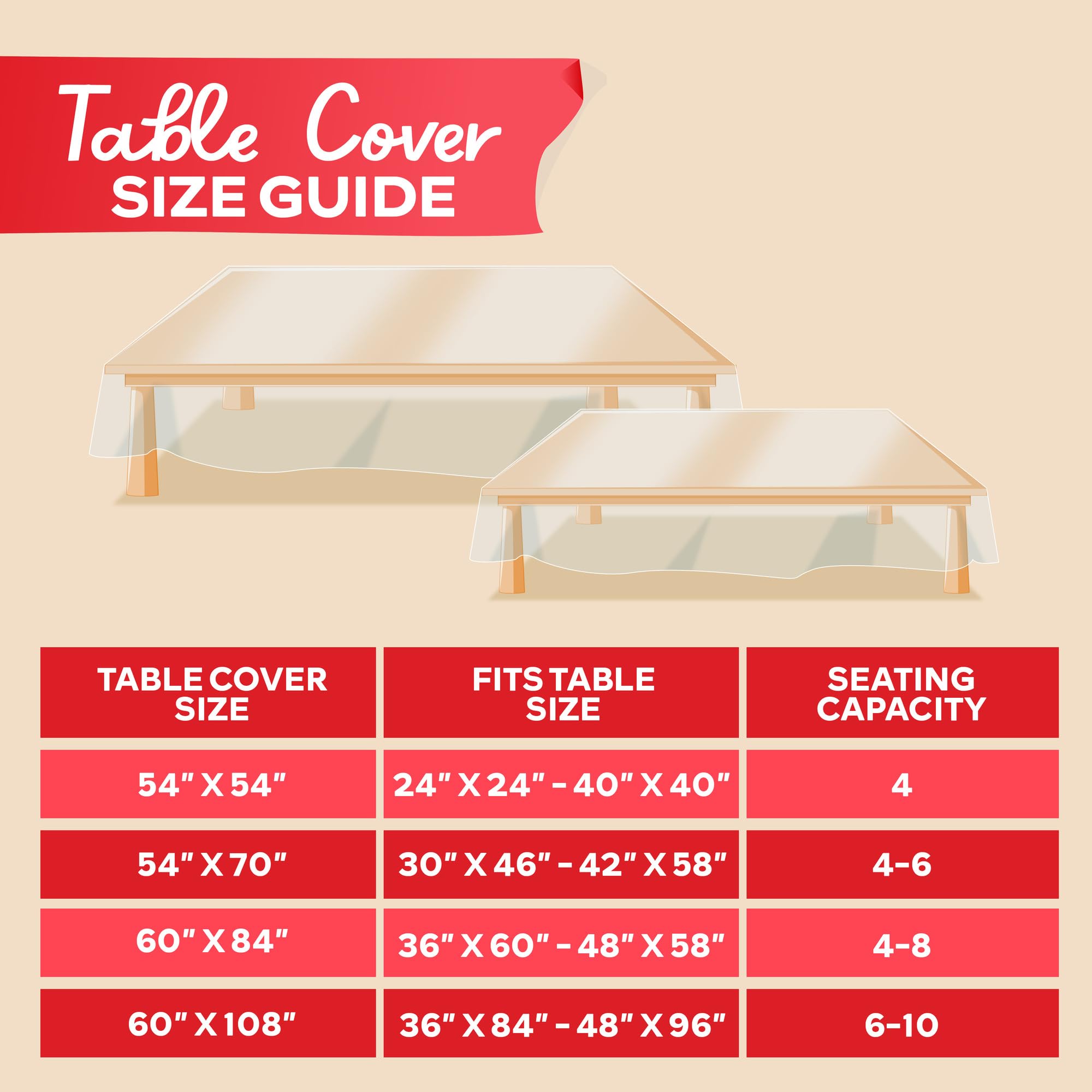 Xfasten Clear Table Cover Protector Rectangle 60 X 108 Inch Transparent Waterproof Tablecloth Rectangle Clear Plastic Table Cove