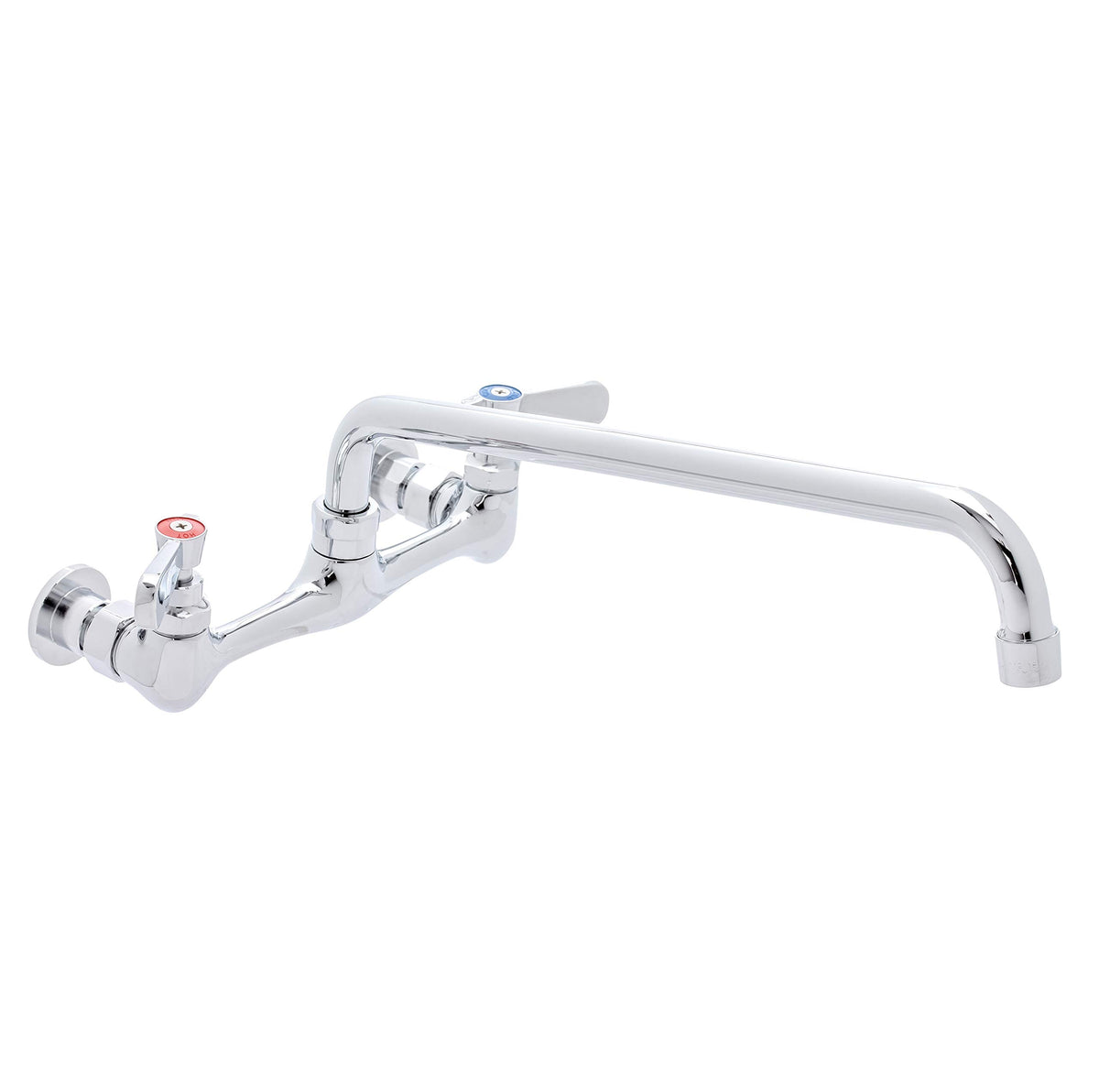 Kitchen Sink Faucet Wall Mount - Durasteel 8'' Center Commercial Kitchen Sink Faucet With 12'' Swivel Spout - Dual Lever Handles