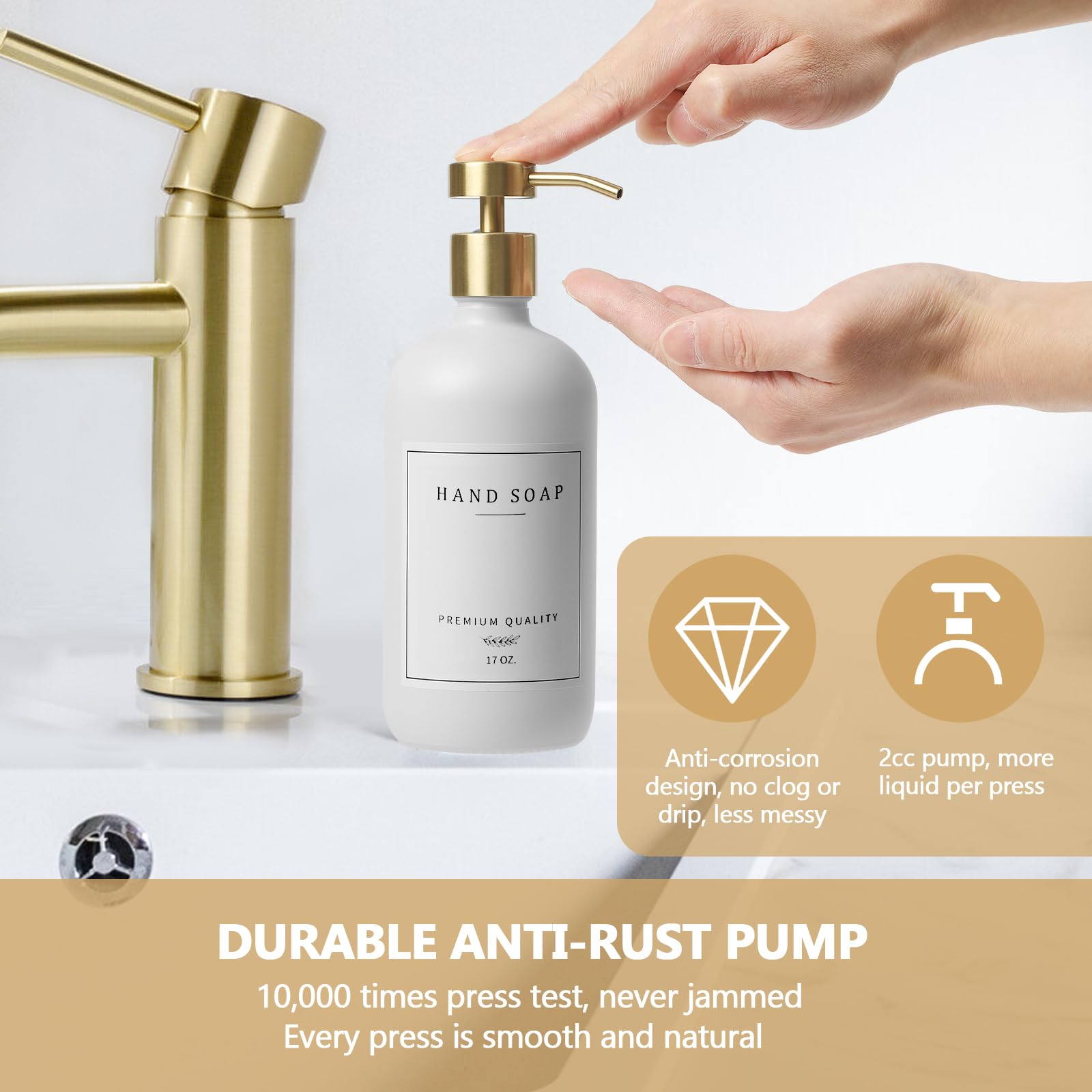 Soap Dispenser Bathroom - Dish And Hand Soap Dispenser Set, Glass Soap Dispenser With Pump, Dish Soap Dispenser For Kitchen With