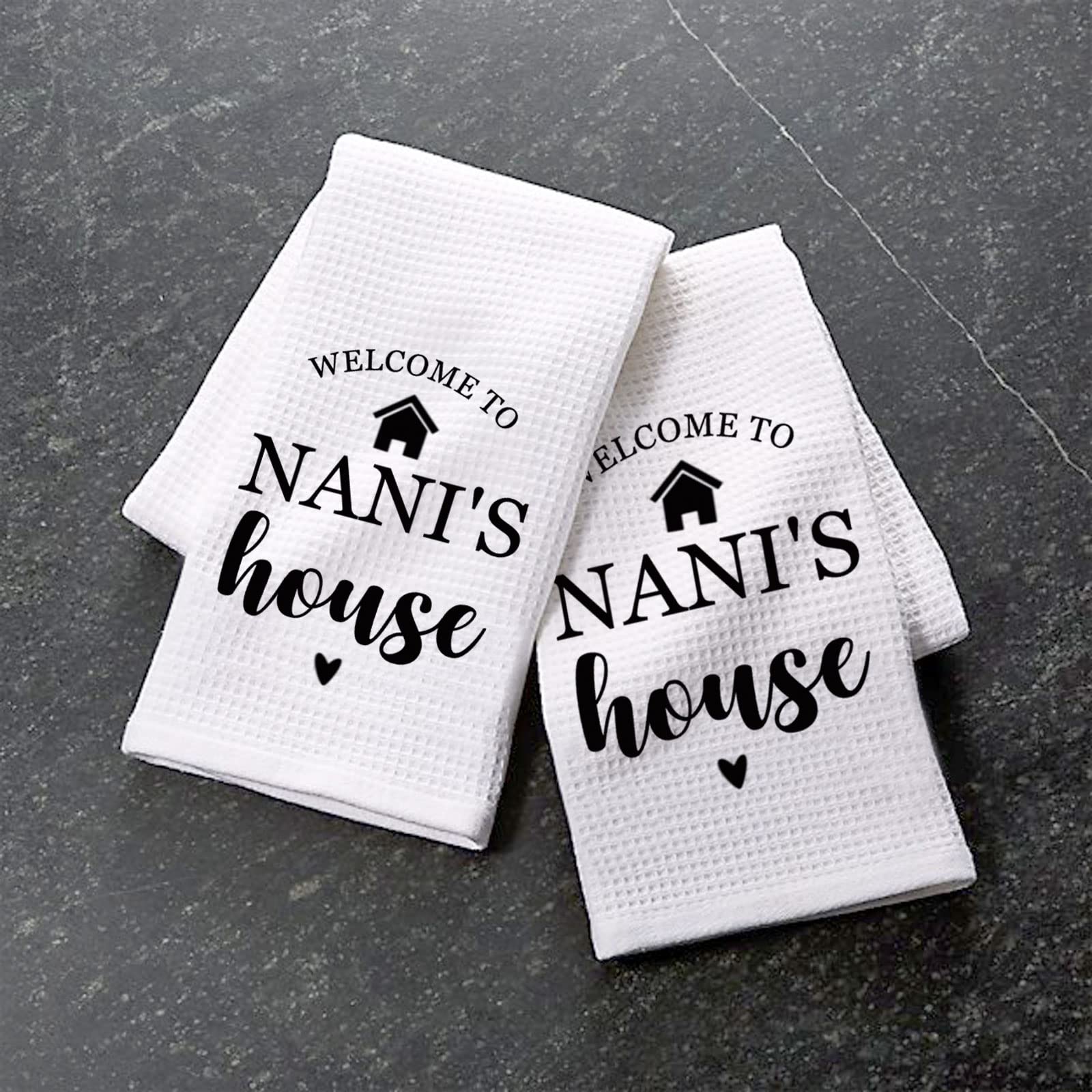 Pxtidy Nani Gift Grandma Kitchen Towel Welcome To Nanis House Grandmother Gifts From Grandkids (Welcome To Nani'S House)