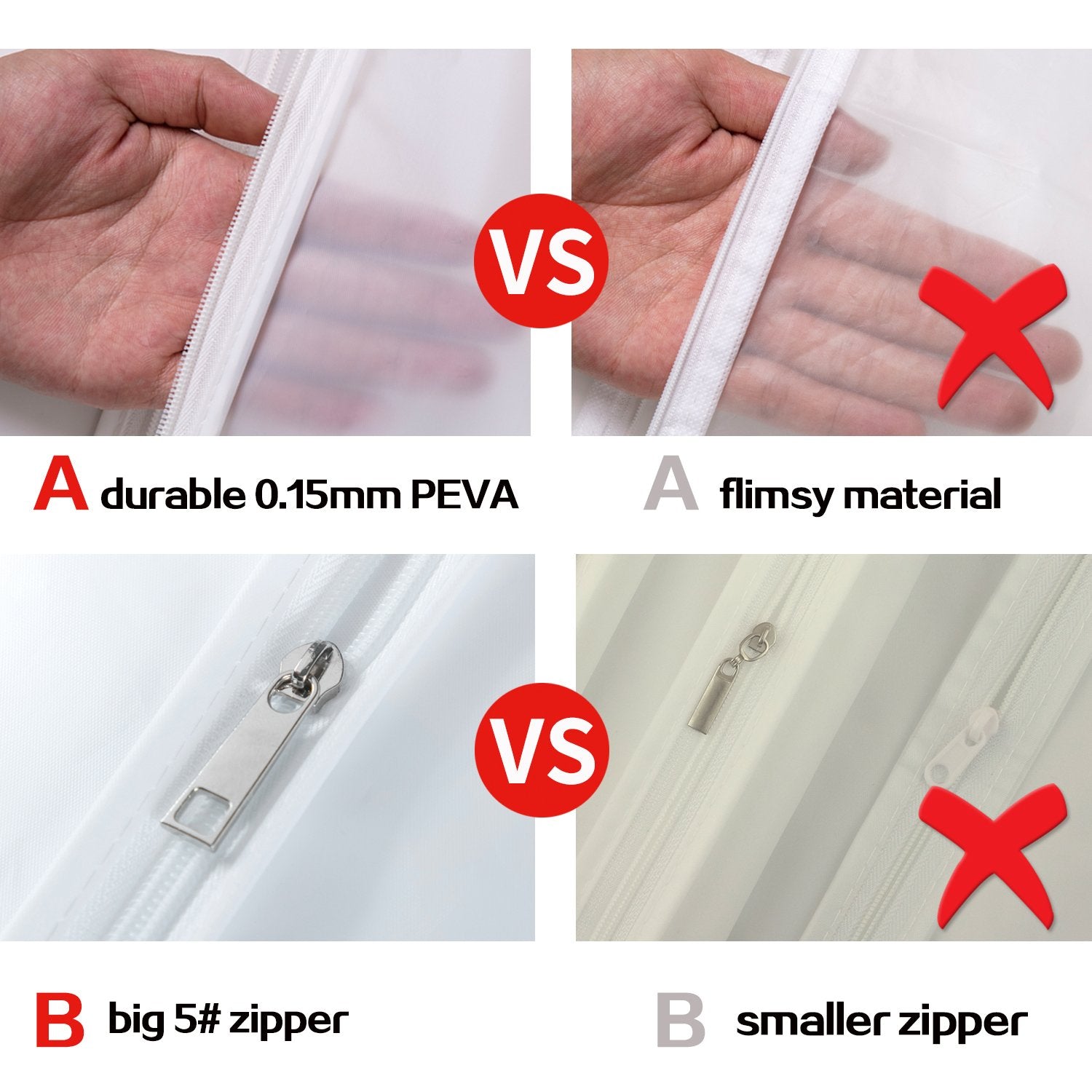 Mskitchen Clear Garment Bags Hanging Clothes Bags (Set Of 6) For Closet Storage Plastic Bag With Zipper For Extra Longer Dress W