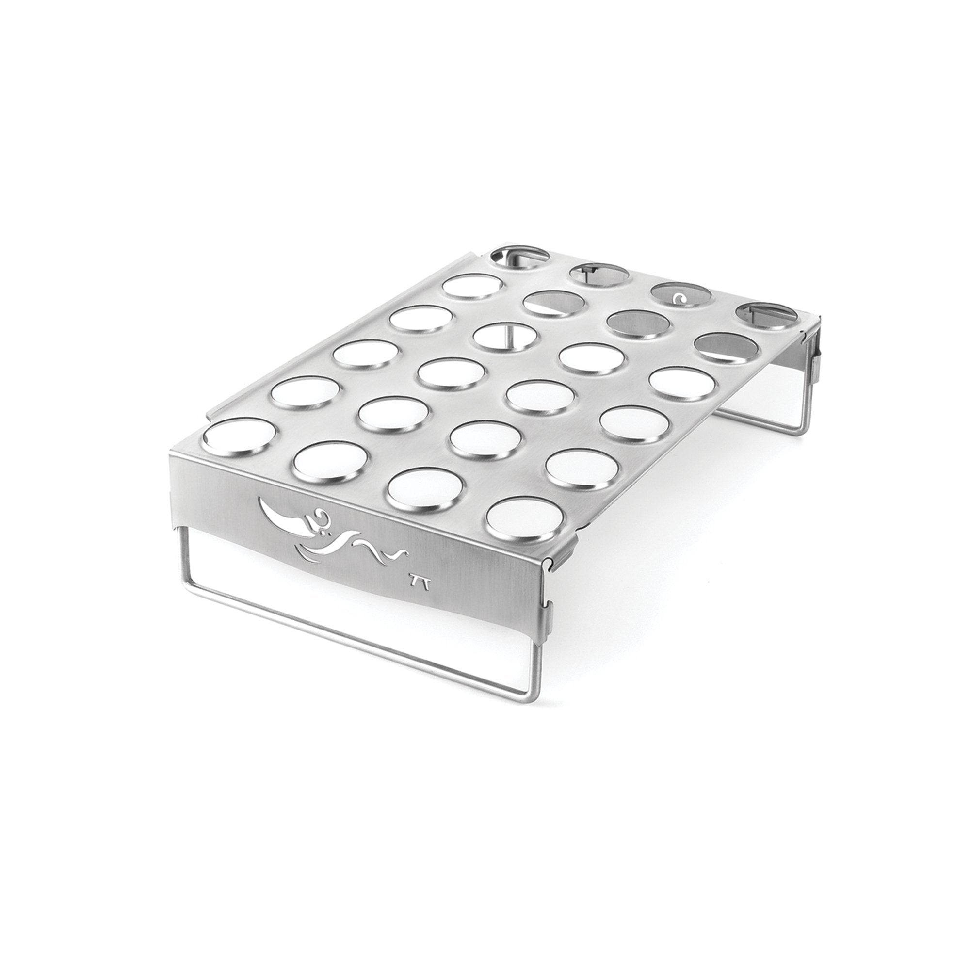 Outset Qs83 Chicken Leg And Jalapeo Roaster With Collapsible Legs, Stainless Steel 7.75 X 11.5 X 3