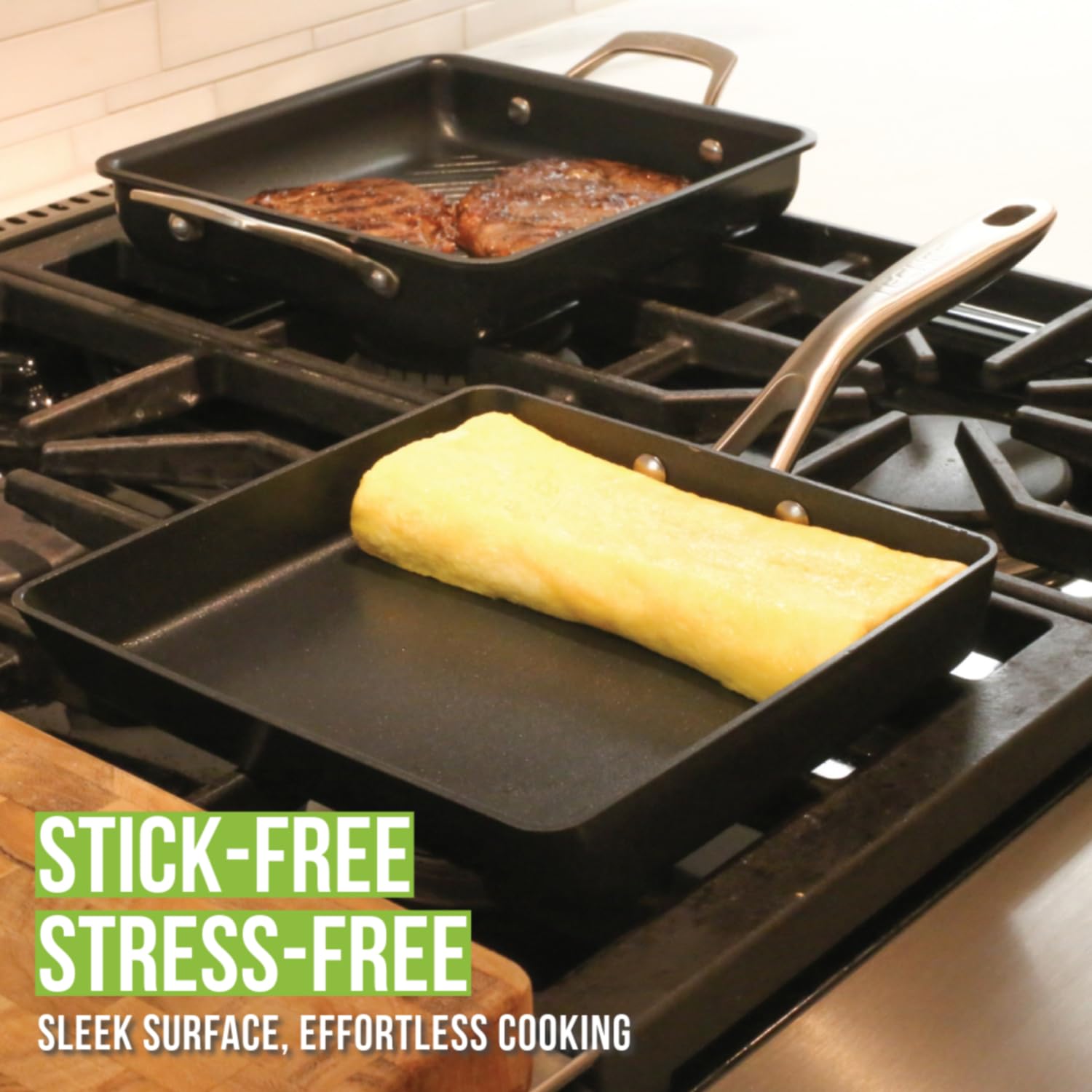 Techef - Onyx Collection, Nonstick Tamagoyaki Japanese Omelette Pan/Egg Pan (Pfoa Free), Made In Korea