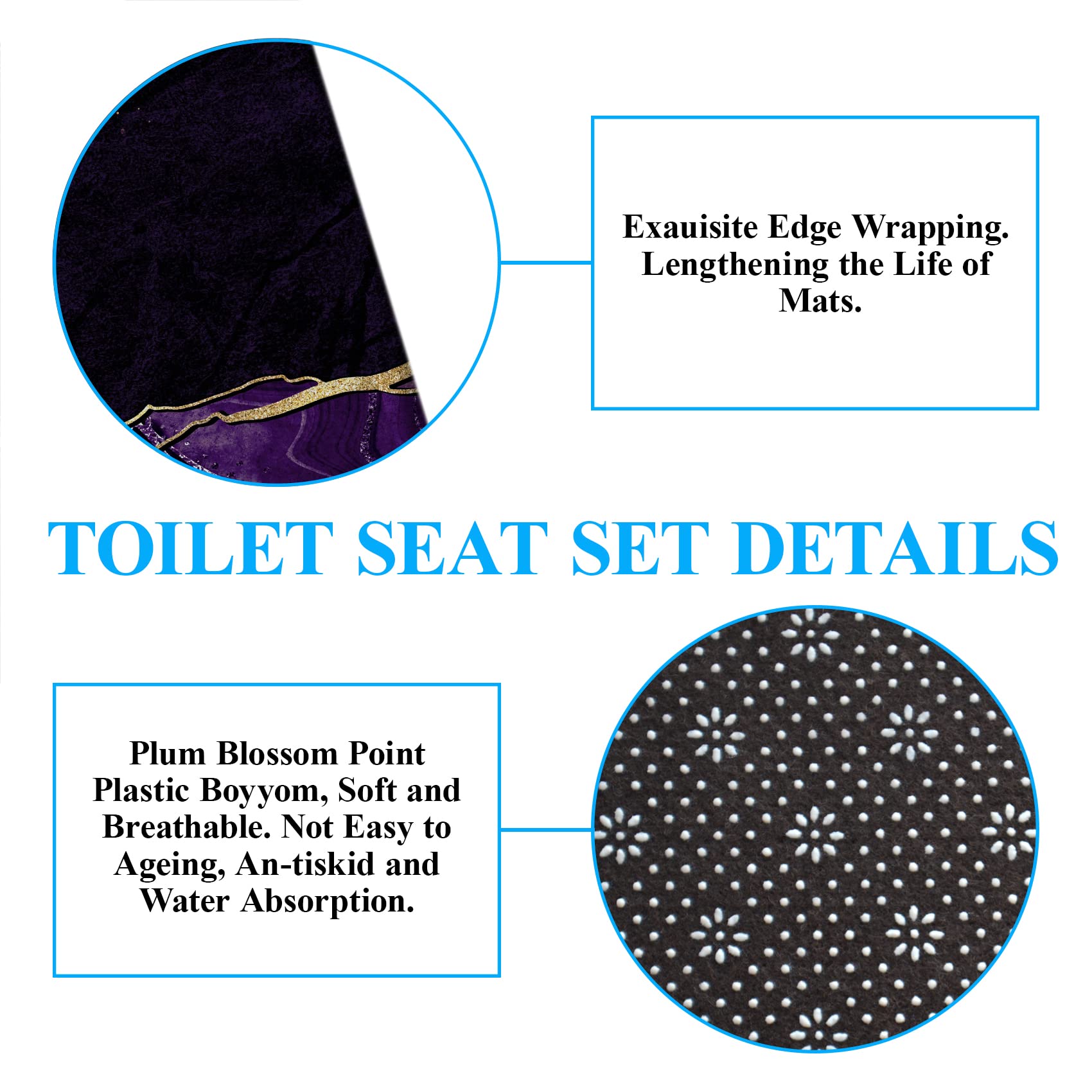 4 Pcs Purple Marble Shower Curtain Sets  Gold Cracked Lines Black Bathroom Decor  Rug Toilet Lid Cover and Non-Slip U Shape Mat  Abstract Modern Luxury Waterproof Shower Curtain with 12 Hooks  72 x 72