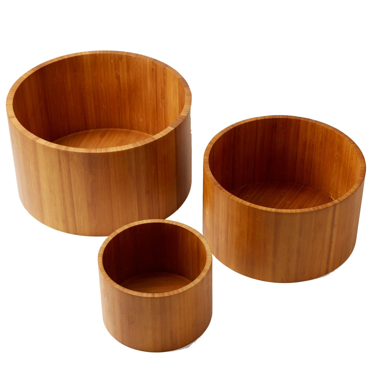 American Metalcraft Rbrs3 Round Riser, Bamboo, Set Of 3
