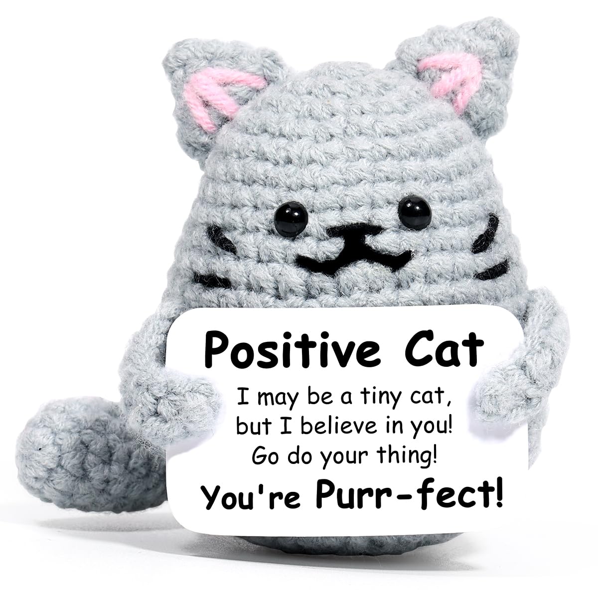 AICase Inspirational Crochet Positive Cat Animals, Christmas Stocking Stuffers Emotional Support Nuggets Funny Cat Lover Gifts f