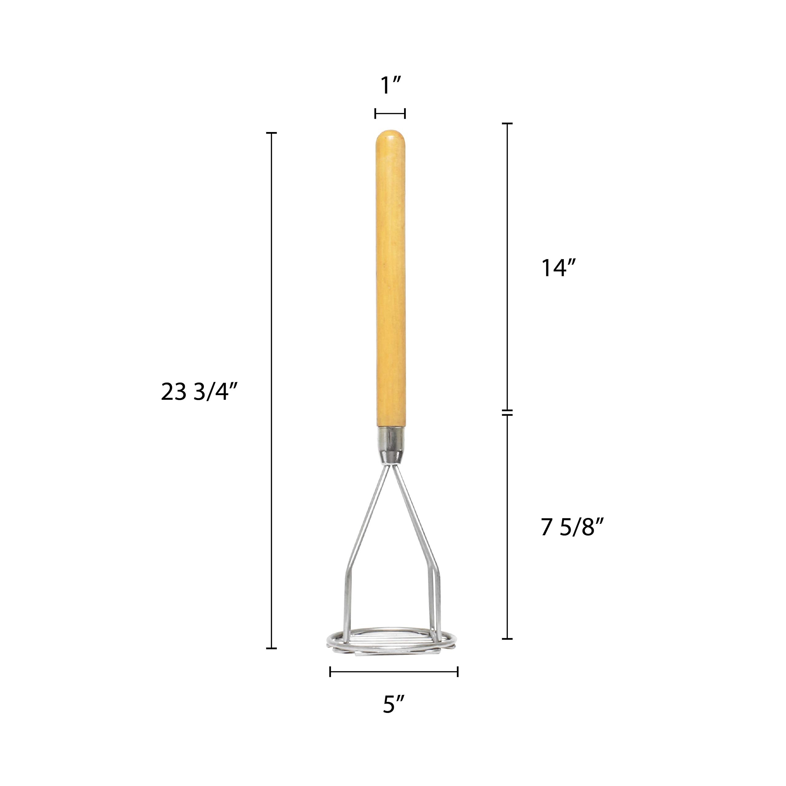 Thunder Group Potato Masher, 24-Inch, Stainless Steel Construction