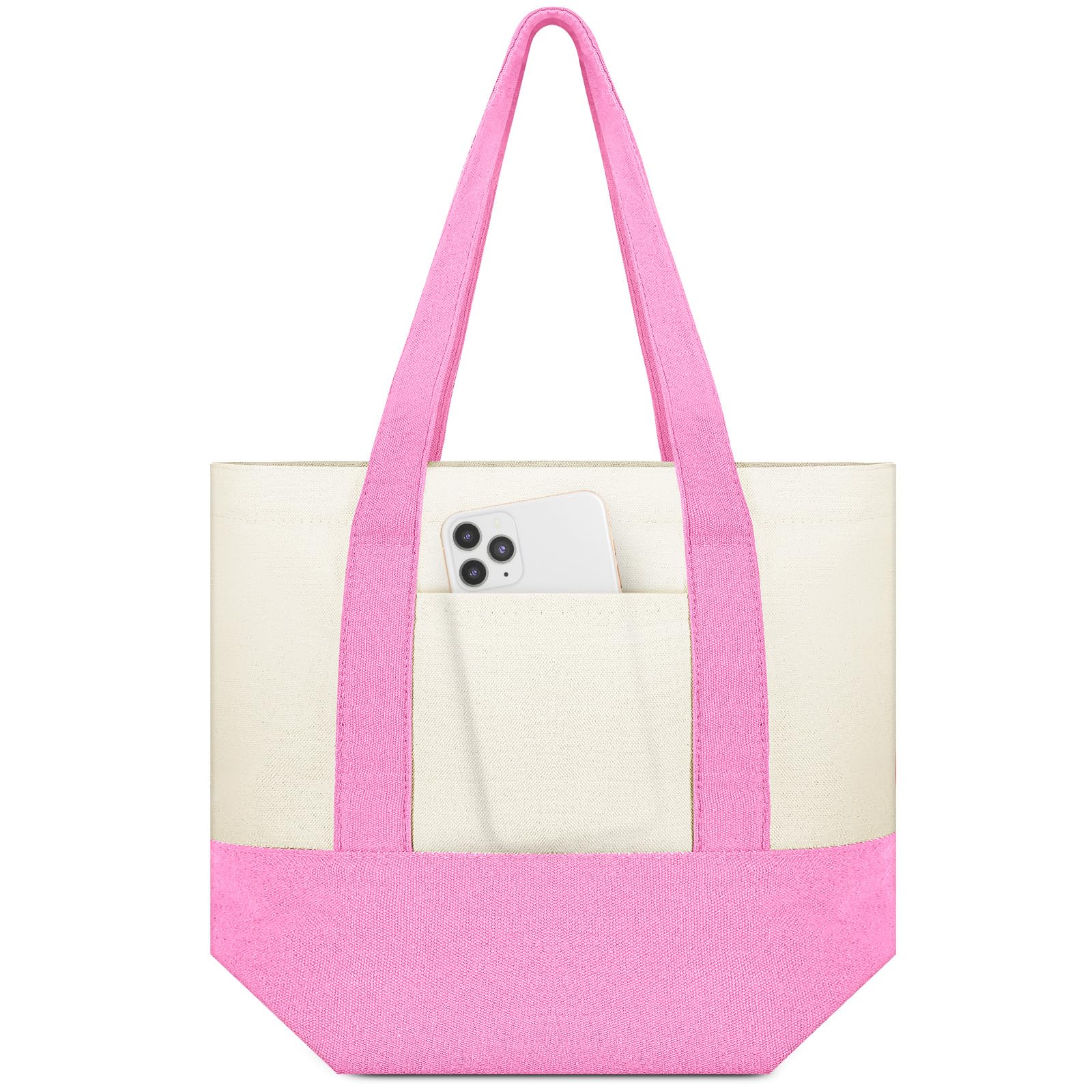 Amylove Mini Canvas Tote Bag with Pockets Duty Canvas Sublimation Blank Small Bag Mini Reusable Tote for Crafts DIY(19 X 15,Past