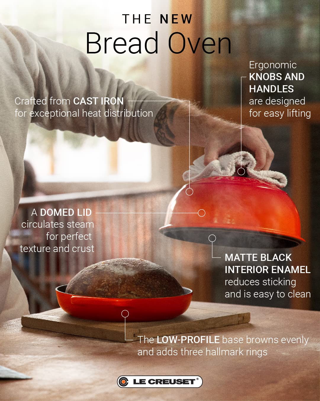 Le Creuset Enameled Cast Iron Bread Oven, Licorice - Model LS2101-2420SS