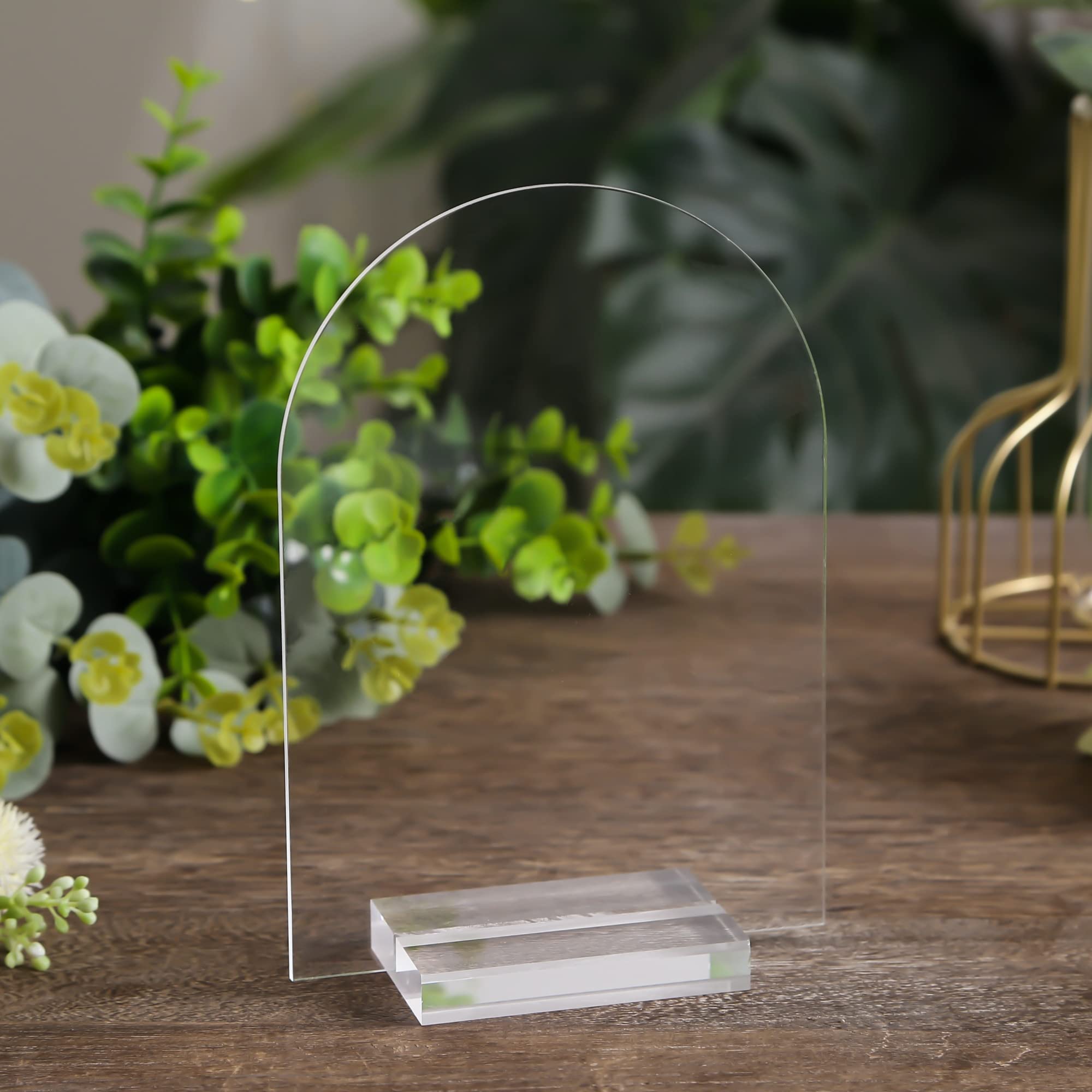 Uniqooo 20 Pcs Acrylic 5X7 Clear Arch Table Sign For Wedding, 1/8 In Thick, Diy Blank Arch Sign Sheet Perfect For Decoration, Pa