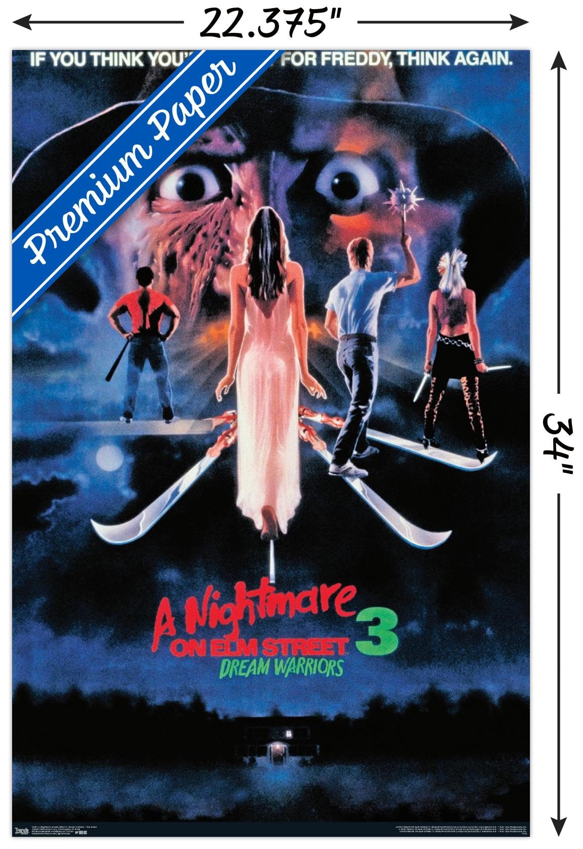 Trends International A Nightmare On Elm Street 3: Dream Warriors - One Sheet Wall Poster, 22.375'' X 34'', Premium Unframed Vers