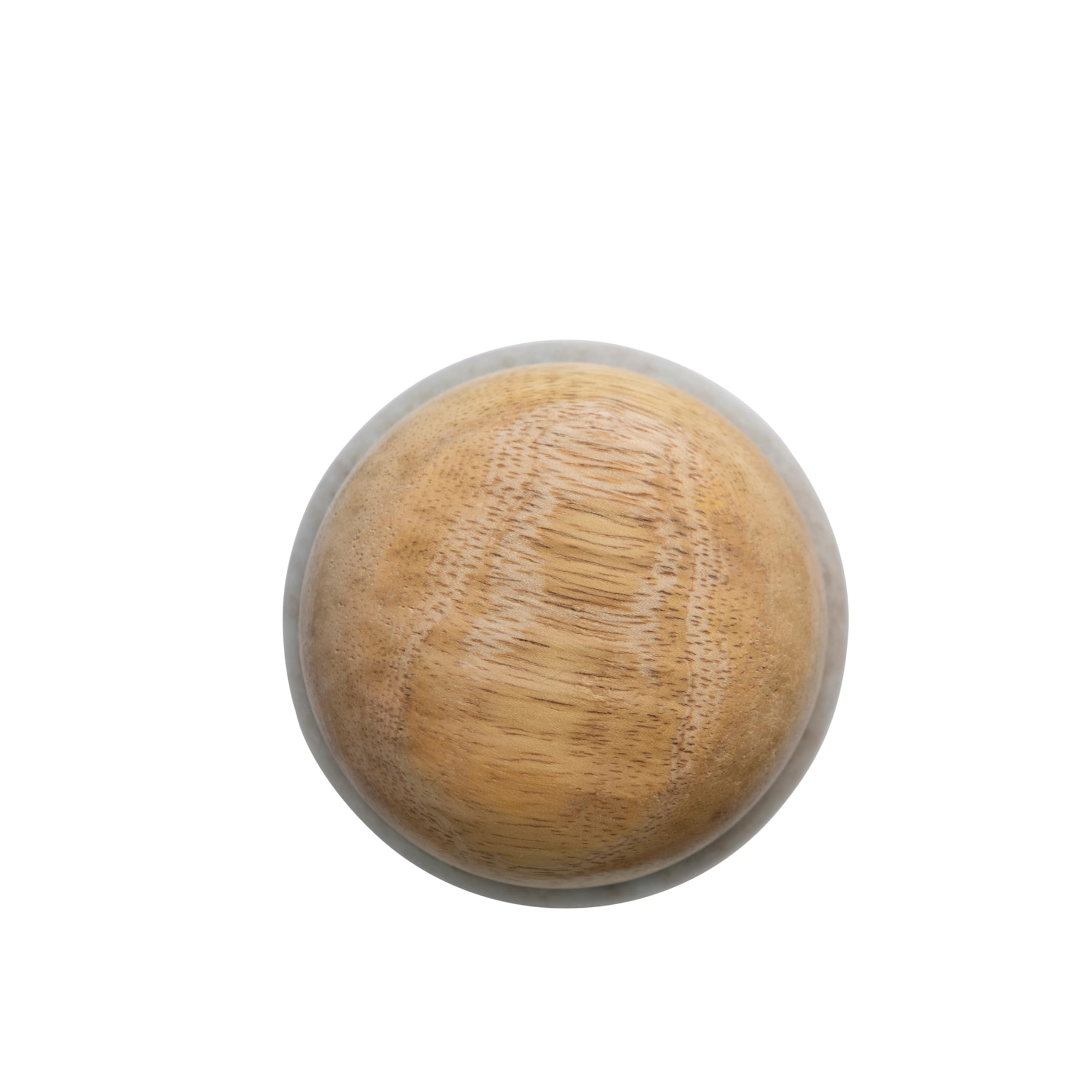 Creative Co-Op Modern Marble Canister With Wood Lid, Natural