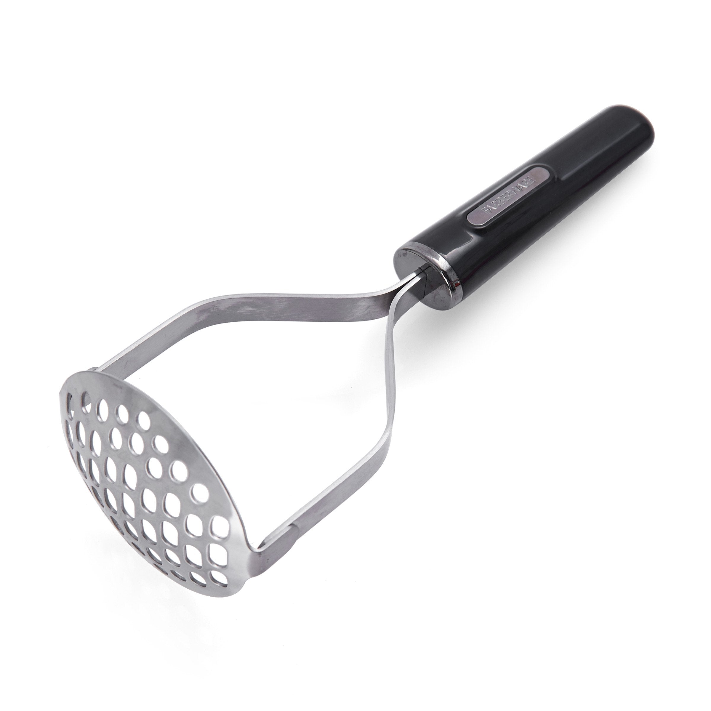 Farberware Professional Stainless Steel Potato Masher With Comfort Grip Handle, Black