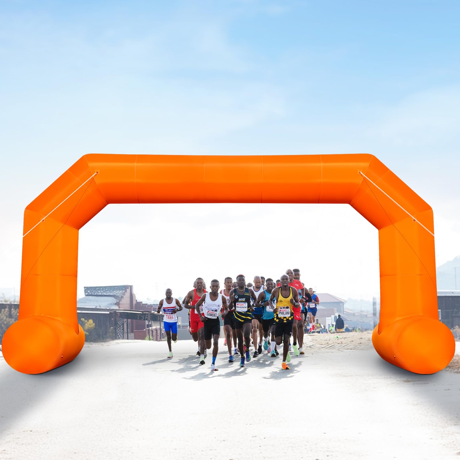Cinnliy 33Ft Inflatable Archway,Orange Inflatable Start and Finish Arch Outdoor,Sport Blow up Arch Inflatable for Race Outdoor S