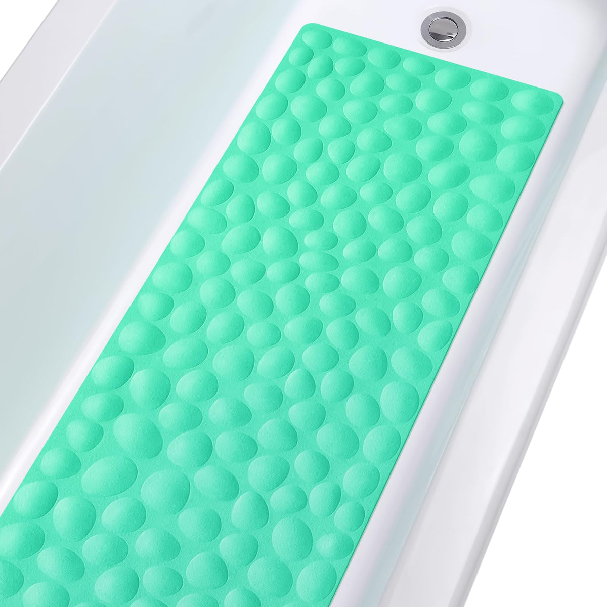 Non-Slip Bathtub Mat Othway Soft Rubber Bathroom Bathmat With Strong Suction Cups (Light Green)