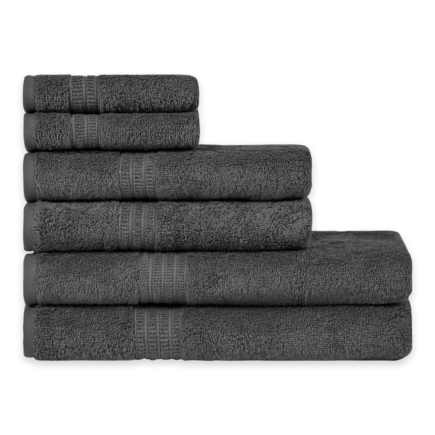 Homelover 6 Piece Towel Set - 100% Organic Cotton, 2 Bath Towels, 2 Hand Towels, 2 Washcloths - 500 Gsm, Hotel & Spa Quality, So