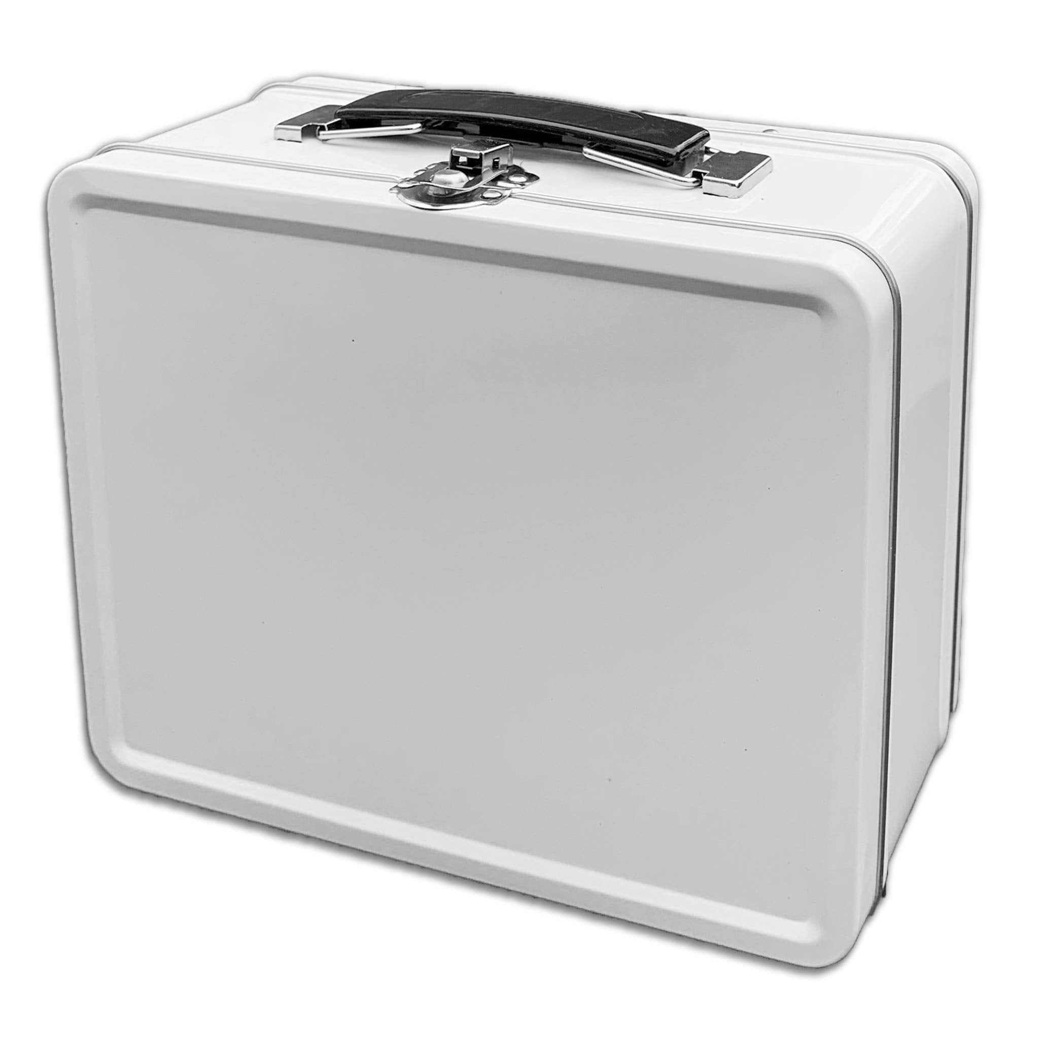 Do It Yourself Diy Medium White Lunch Box Tin For Storage, Crafts And Scrapbook Fun Activities