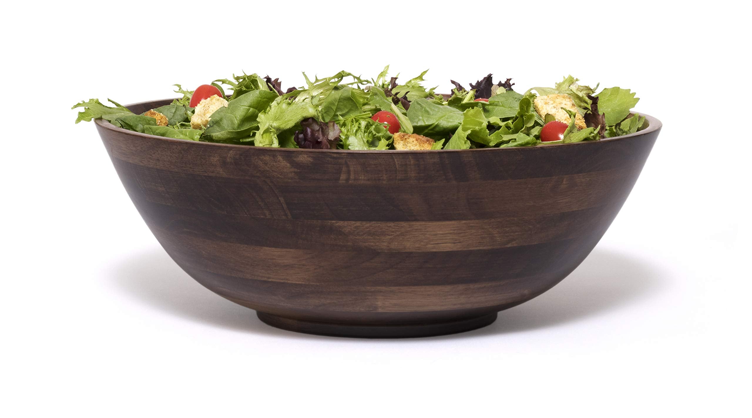 Lipper International Walnut Finished 14'' Salad Bowl, Large - Single Bowl (274Wn)
