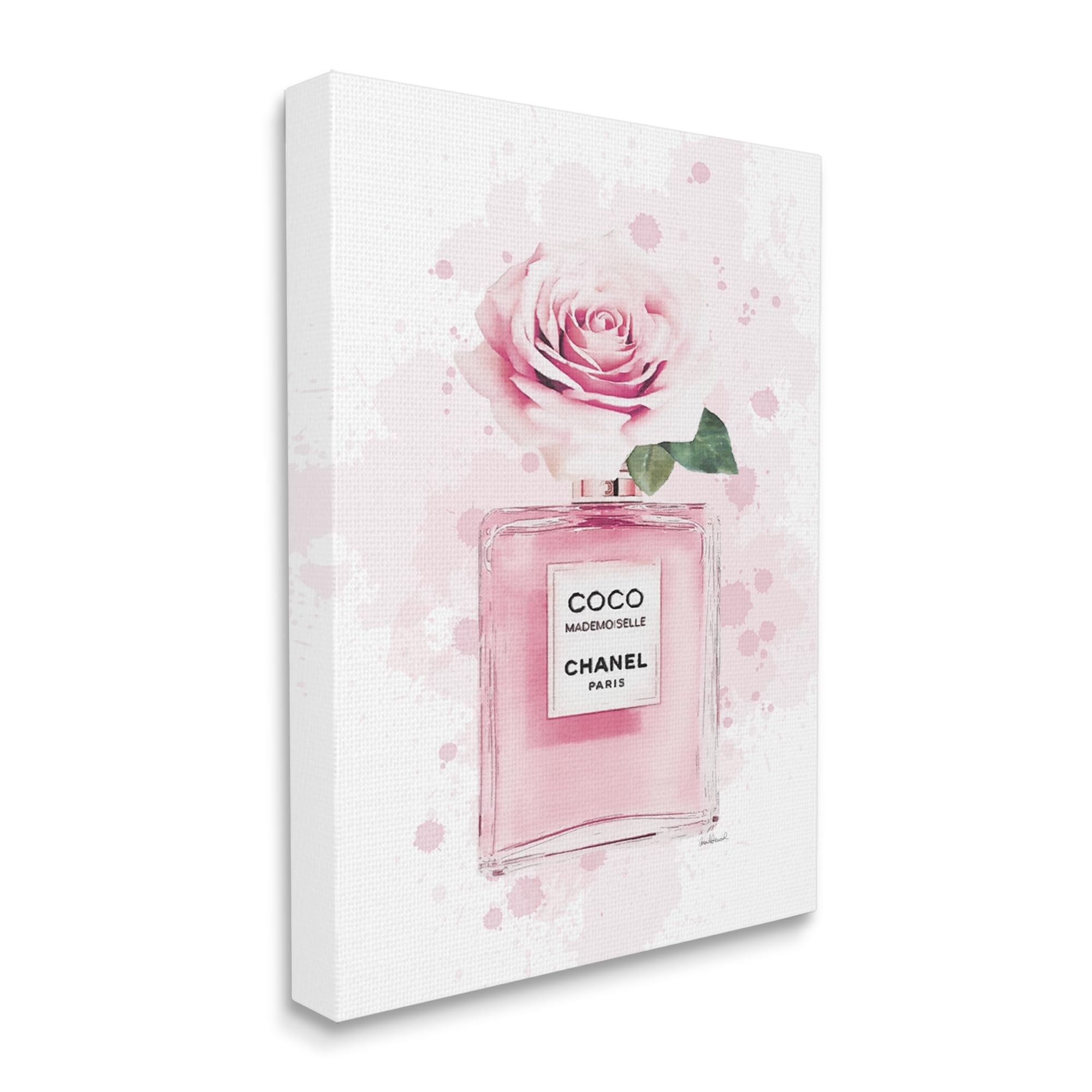 Stupell Industries Pink Flower Perfume Fashion Glam Design, Designed By Amanda Greenwood Wall Art, 30 X 1.5 X 40, Canvas