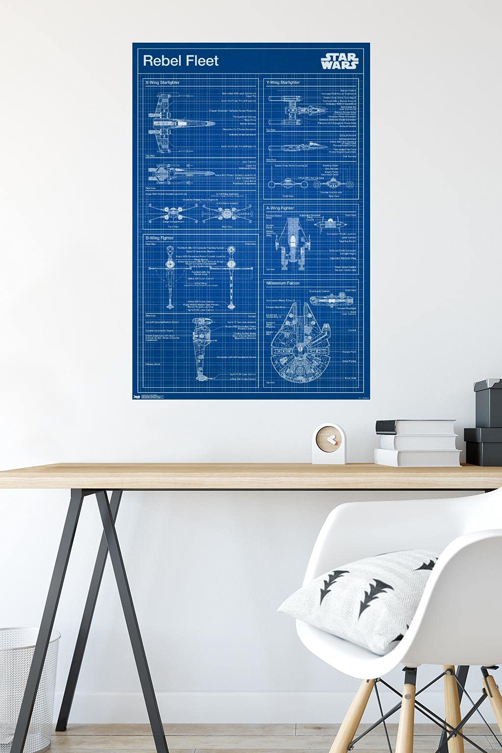 Trends International Star Wars: Saga - Rebel Blueprint Wall Poster, 22.375'' X 34'', Unframed Version