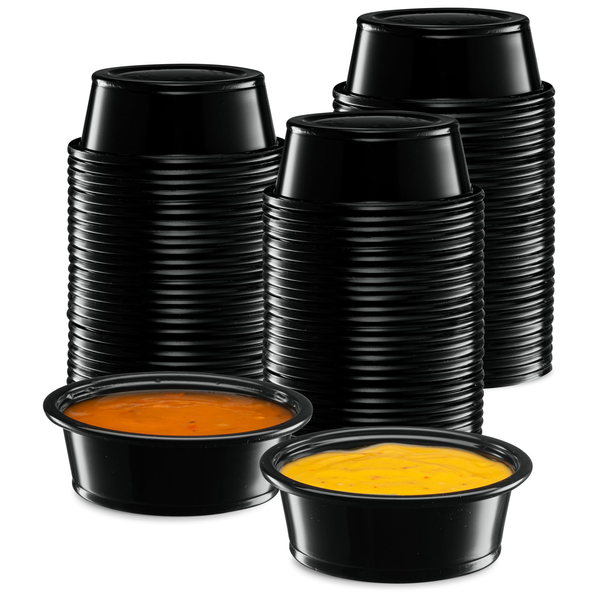ELEGANT DISPOSABLES black portion cups no lids (1.5 OUNCE)