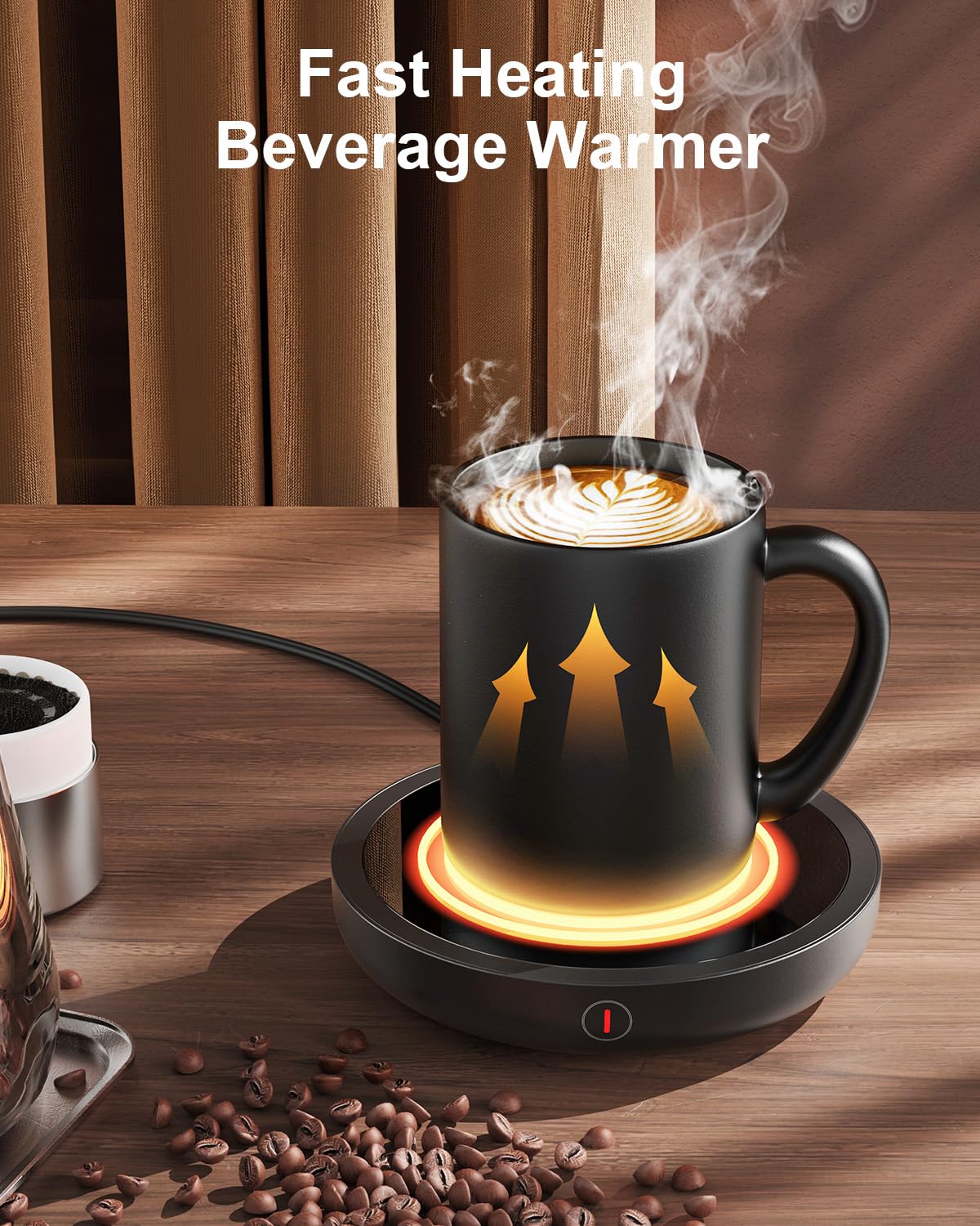 Sweetfull Coffee Mug Warmer, 36W Electric Coffee Cup Warmer For Desk With 3-Temp Settings Advanced Temperature-Controlled Bevera