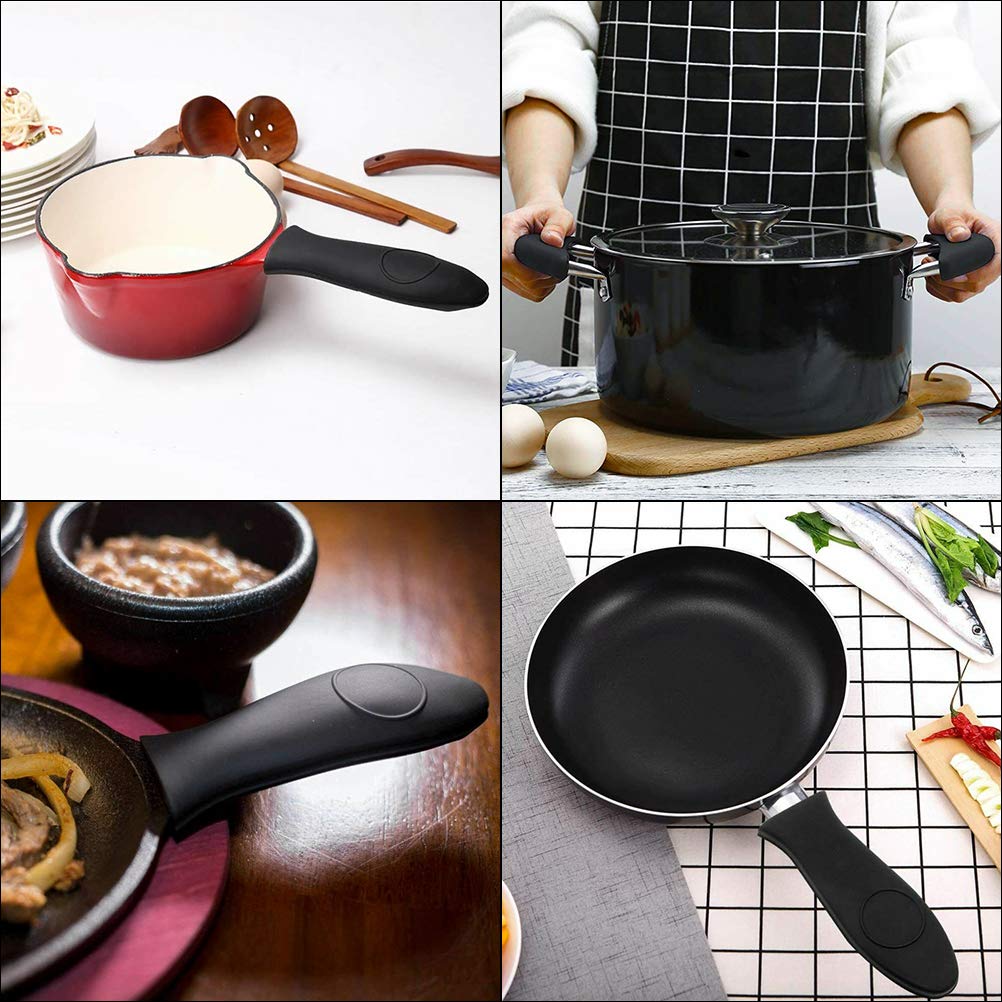 Emoly Silicone Hot Handle Holder, 3 Pack Pot Holders Cover Rubber Hot Resistant Non Slip Pot Holder Sleeves For Cast Iron Skille