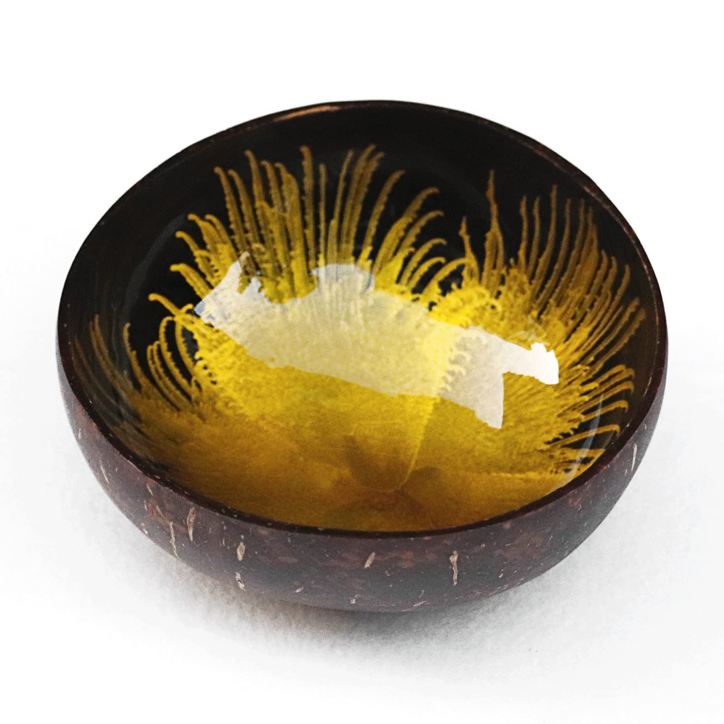 Qtmy Coconut Decorative Bowl Natural Coconut Shell Storage Bowl Coconut Serving Bowls Candy Container Nuts Holder(About 5.3 X 2.