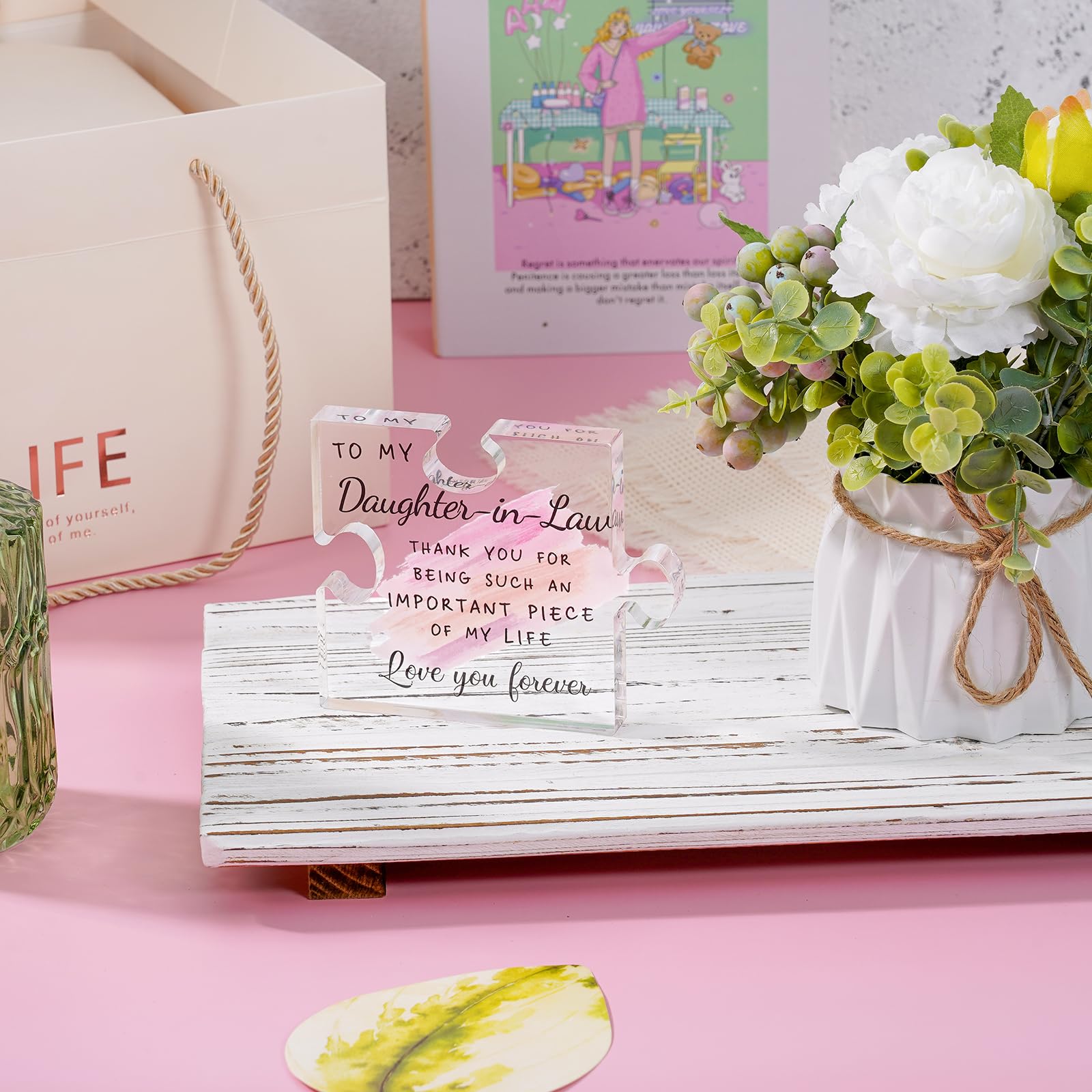 Daughter in Law Gifts from Mother in Law - Unique Daughter in Law Gift Ideas Best Daughter in Law Puzzle Piece Gift for Birthday