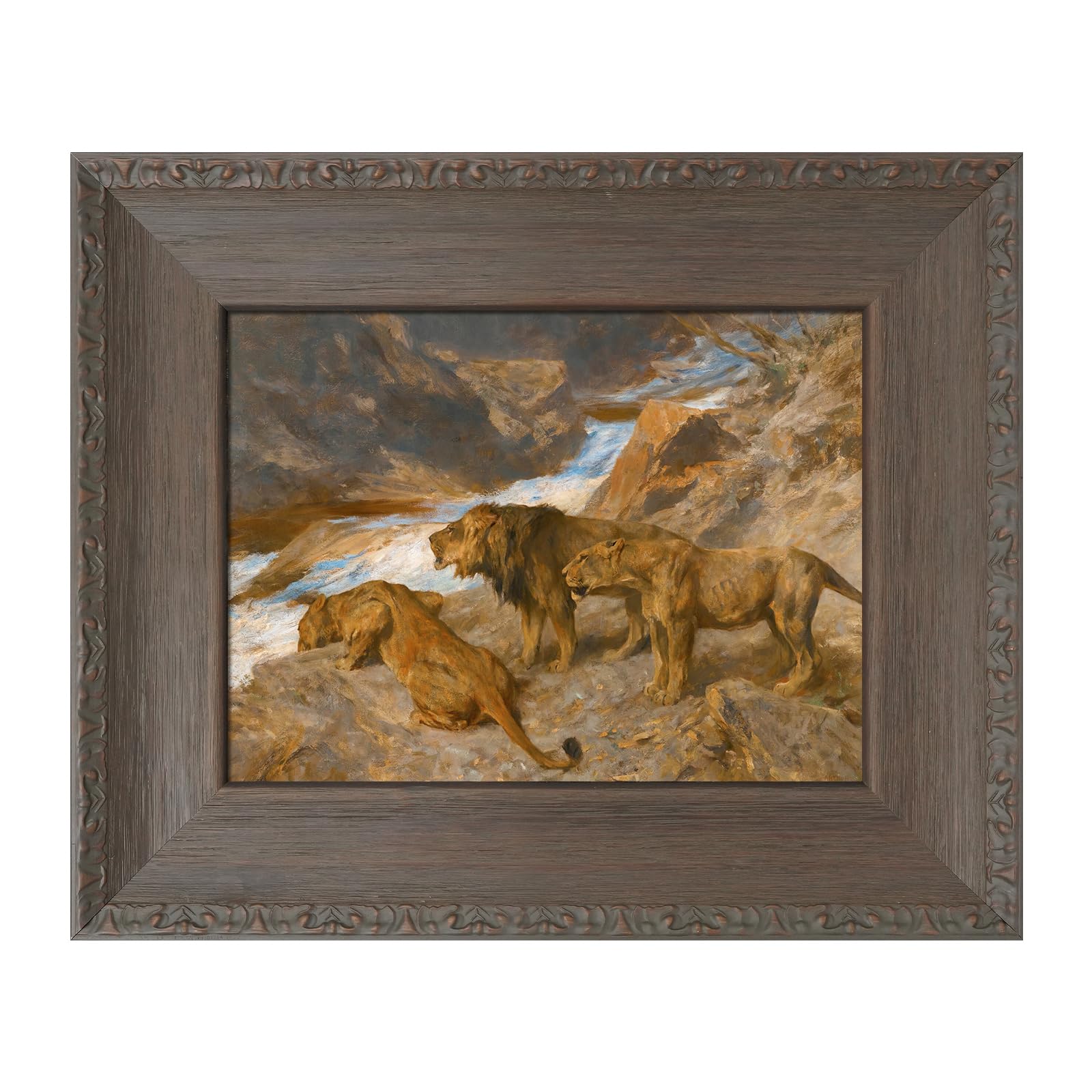 FOLKOR DIY Solid Wood Ornate Frame for 24x30 Rococo Paintings, 3.3 Wide Traditional Canvas Frame for Art Lover Housewarming Birt