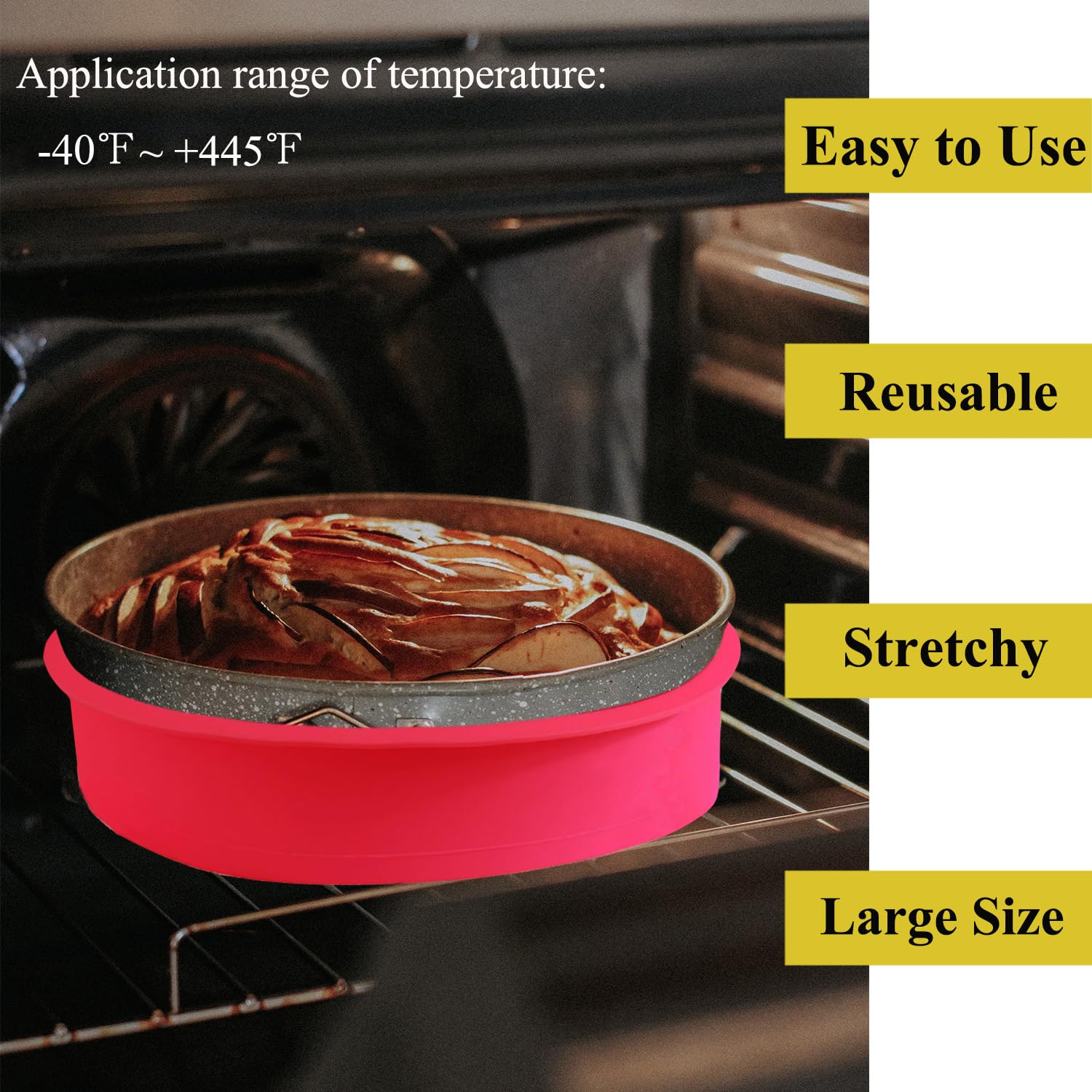 Gbyan Springform Pan Protector For 8 Inch, 8.5 Inch Springform Pan Round Cheesecake Water Bath Pan Silicone Baking Pan Accessori