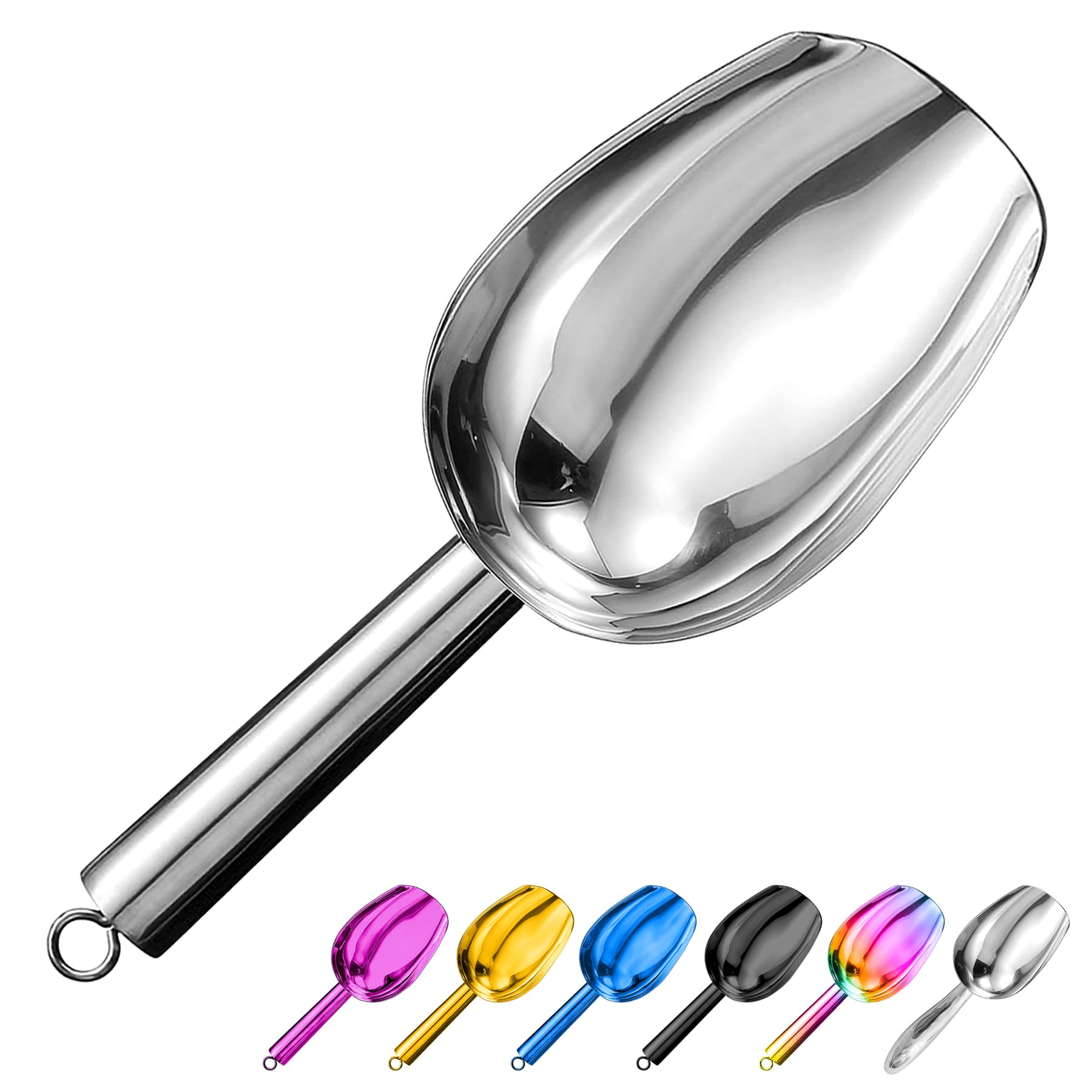 Metal Ice Scoop 3 Oz, Small Stainless Steel Ice Scooper For Ice Maker Ice Bucket Kitchen Freezer Bar Party Wedding, Multipurpose