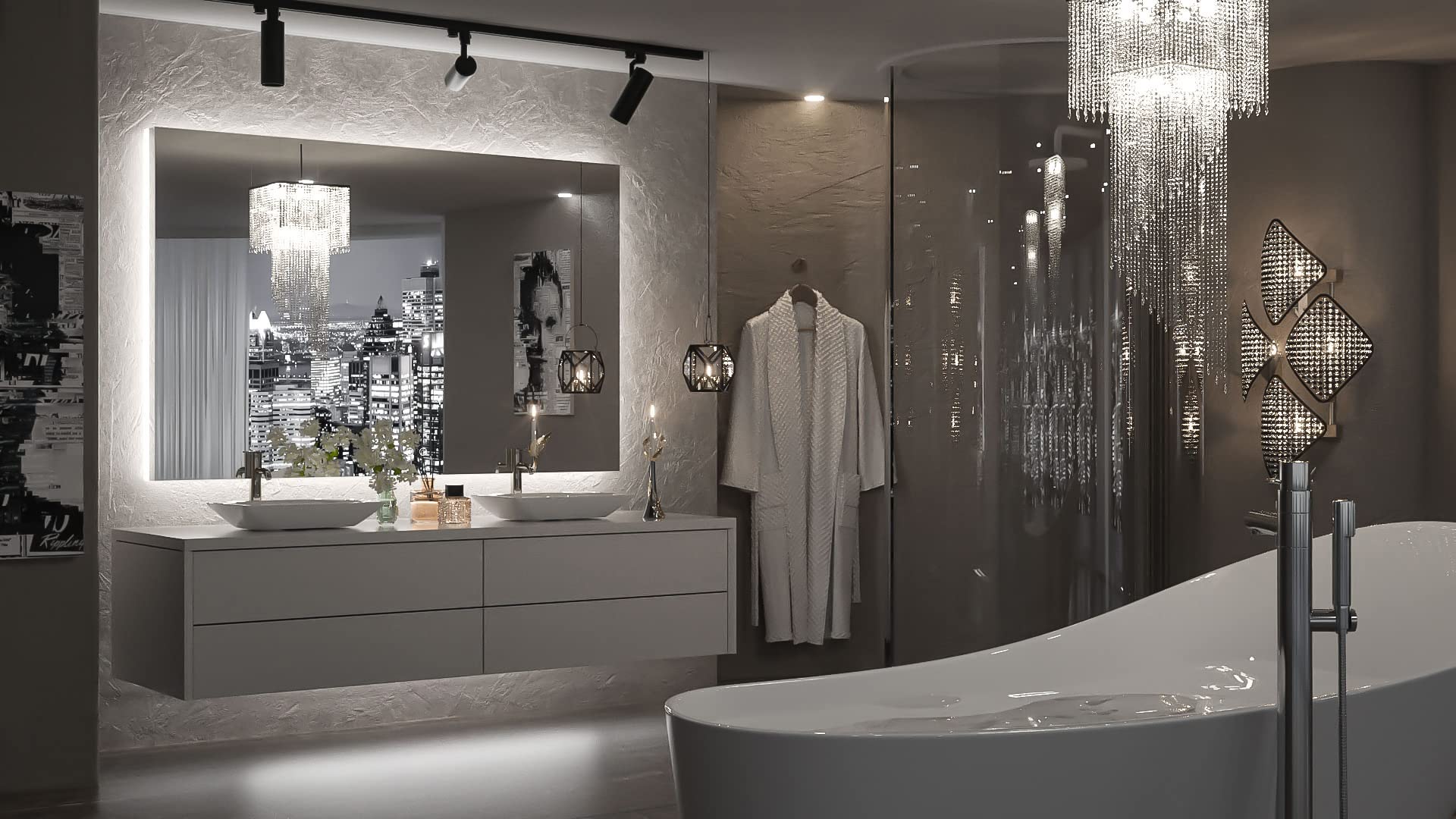 Tetote 48 X 30 Inch Led Mirror Backlit Bathroom,Anti-Fog Mirror With Light,Dimmable,Cri90+,Ip54 Water Proof,Wall Mounted Vanity