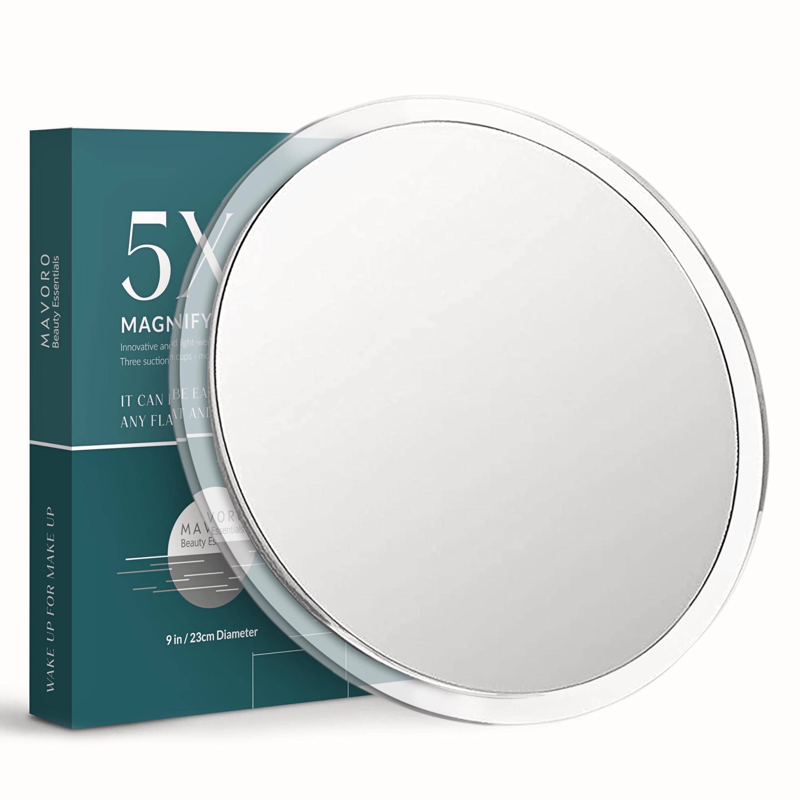 Magnifying Mirror With 3 Suction Cups 9 Inch (5X Magnification)