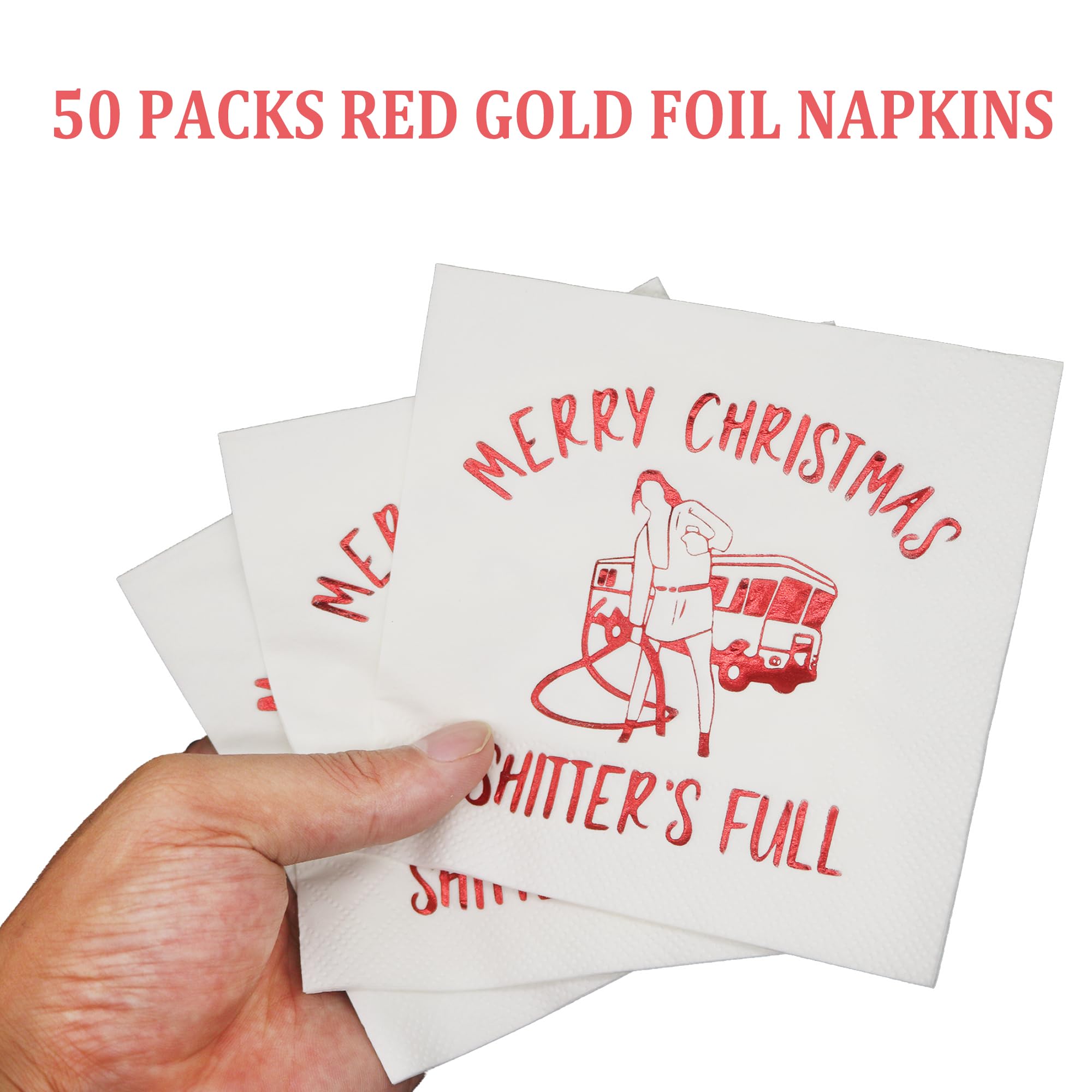 Merry Christmas Full Napkins, Christmas Holiday Napkins, National Christmas Vacation Decorations, Xmas Vacation Party Decoration