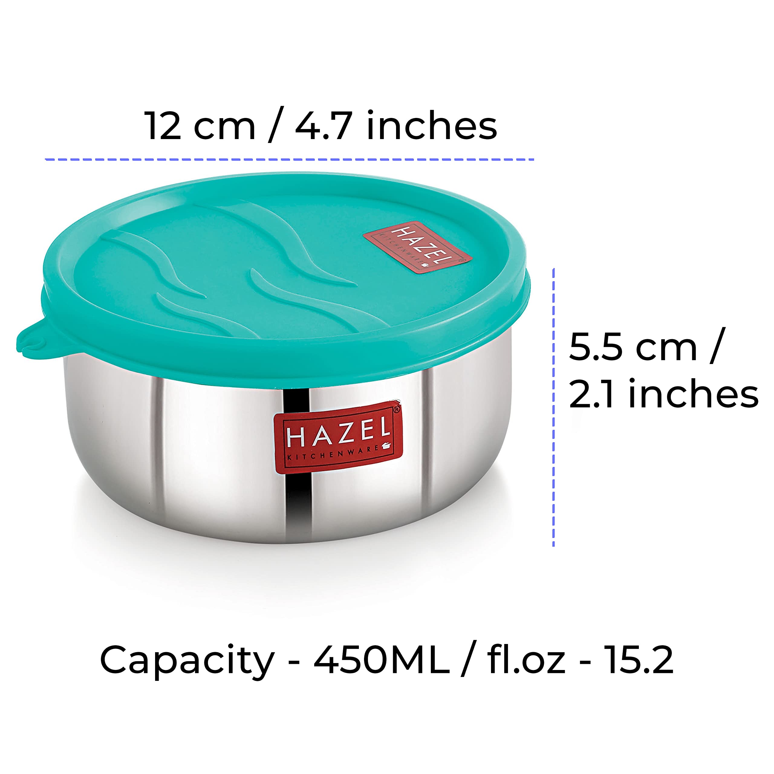 Hazel Stainless Steel Air Tight Containers For Storage & Tiffin Box | Storage Containers For Kitchen & Lunch Box With Leak Proof