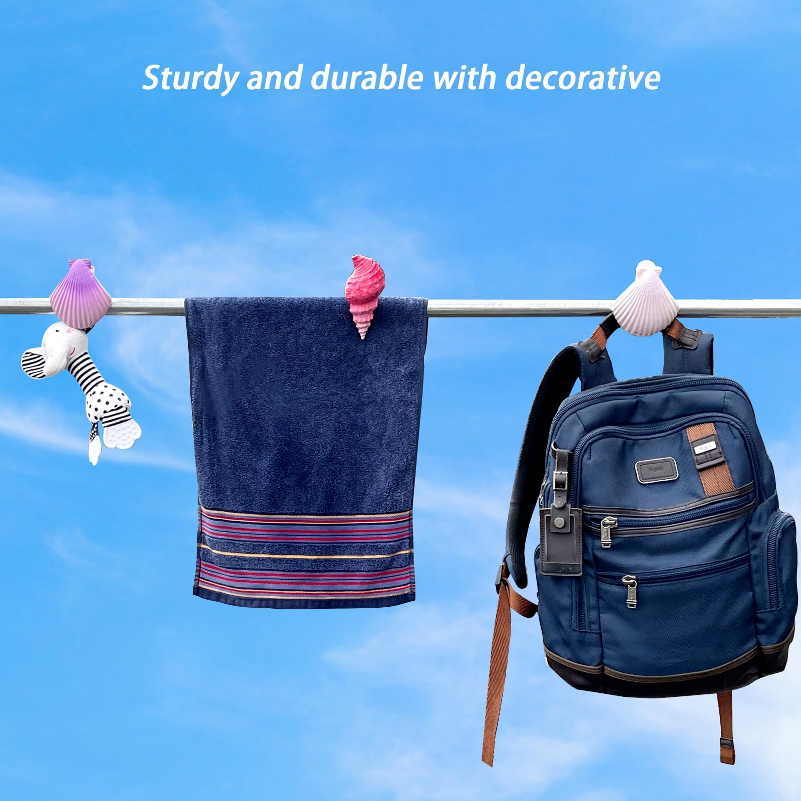 Caloogn Beach Towel Clips For Beach Chairs, Lounge Chairs, Drying Racks Decorative Windproof Clothes Pins (4 Pieces) (Colorful &