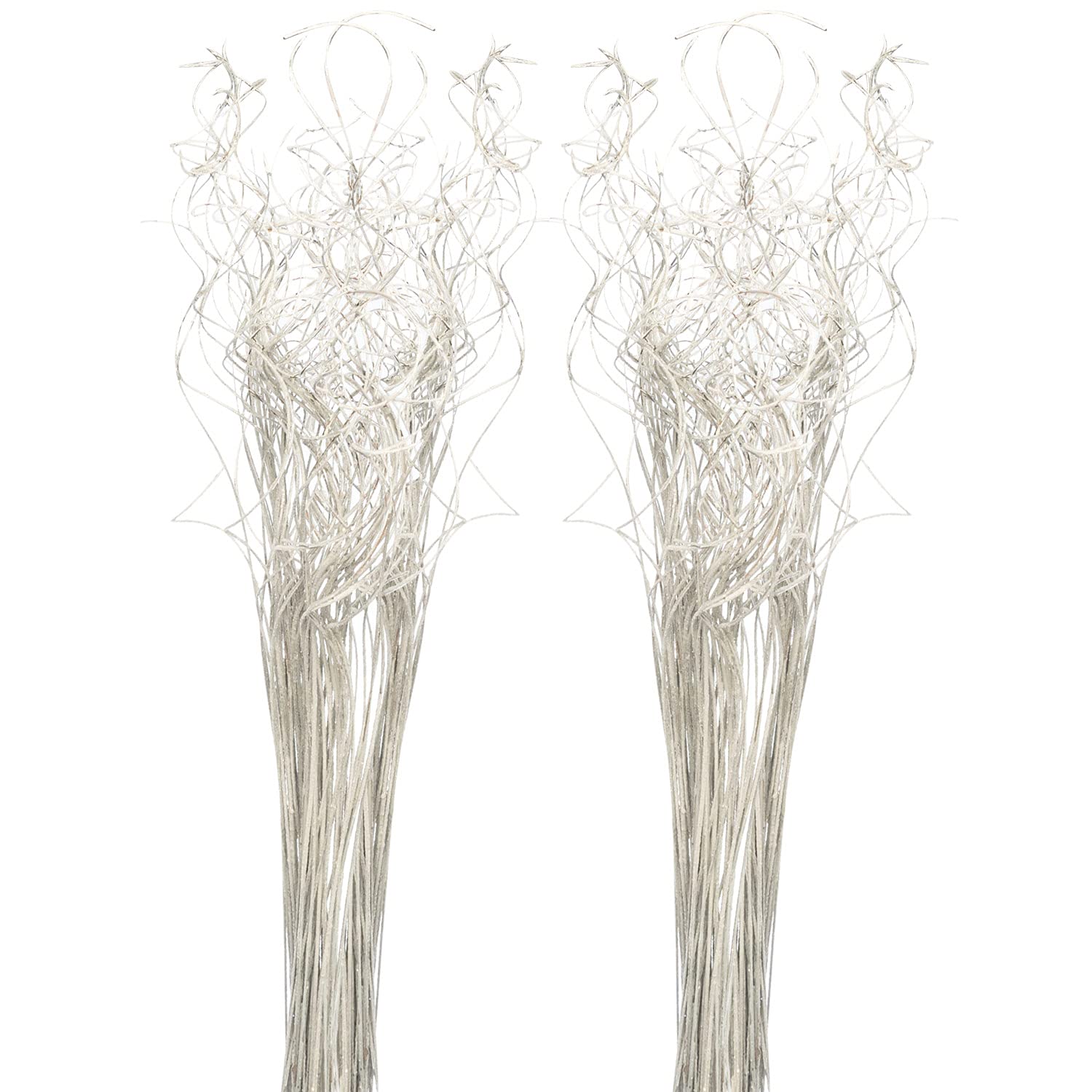 Royal Imports Sparkle Glitter Curly Ting Ting Branches Vase Filler for Wedding, Holiday & Home Decoration, 26   , 75 Stems (Irid