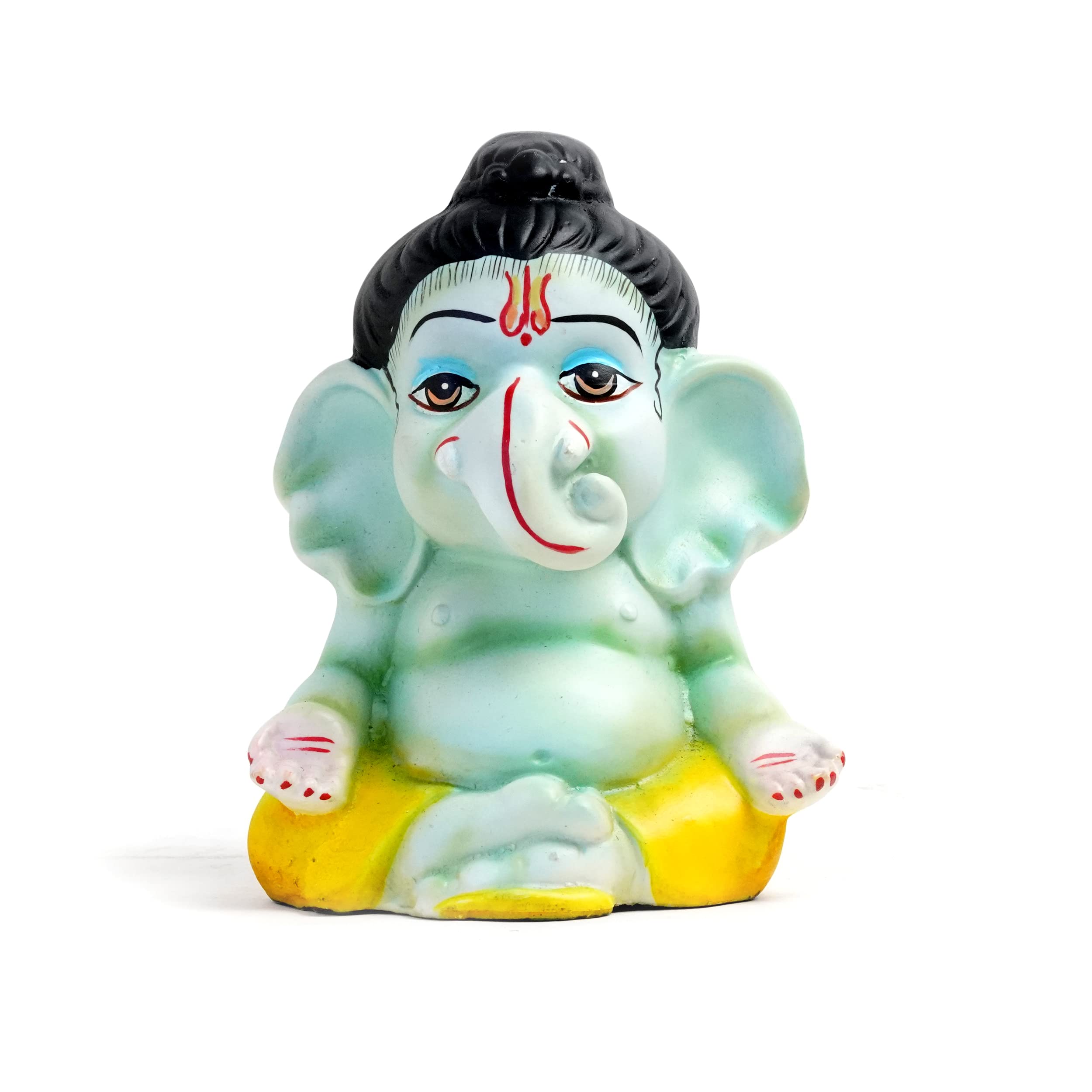Lupaava Lord Ganesha Idol | Ganesh Ganpati Bappa Idol For Car Dashboard | Living Room (13 X 10 X 16 Cm, Polyresin, Green)