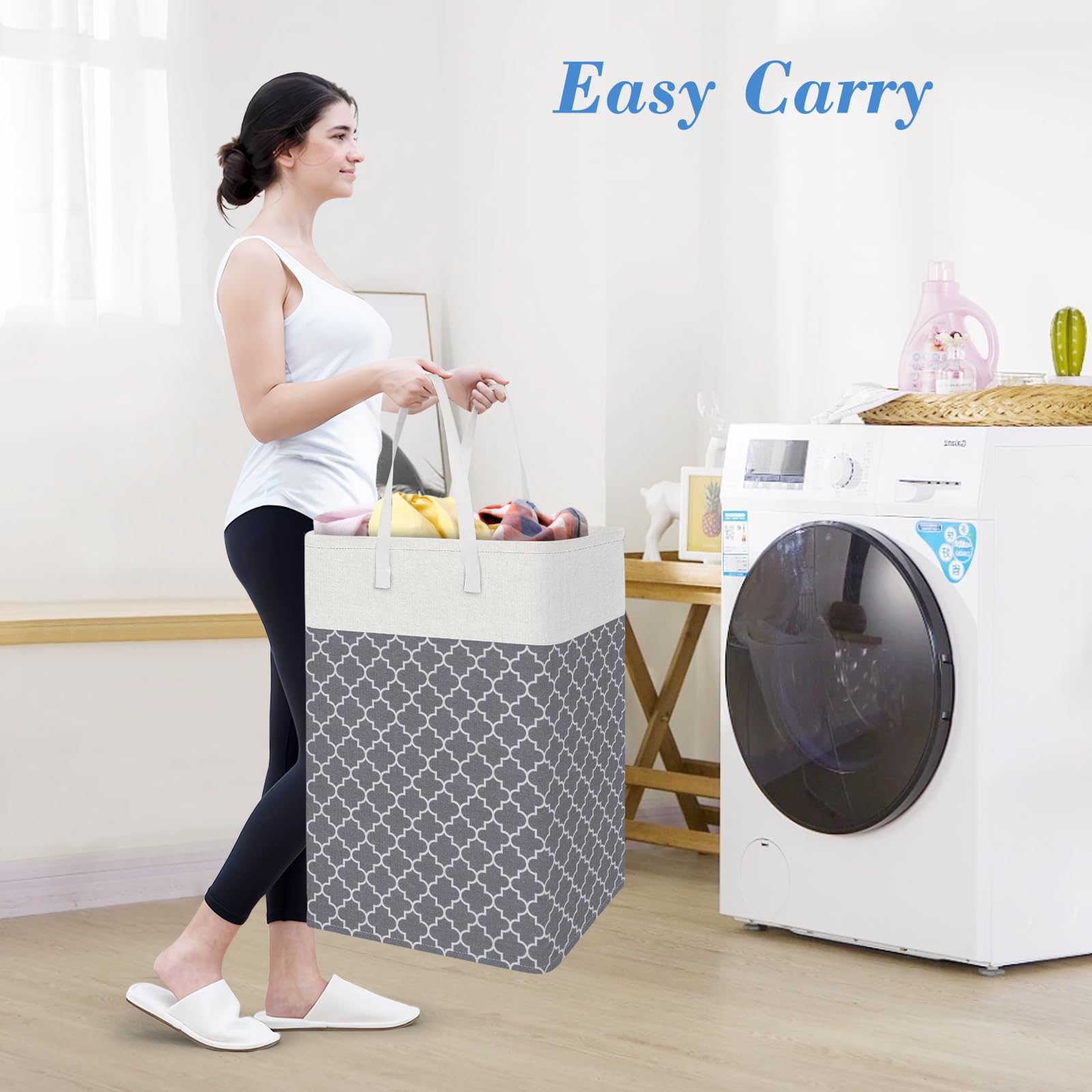 Blisstotes 3-Pack Laundry Basket, Freestanding&Waterproof Laundry Hamper, Collapsible Tall Clothes Hamper With Easy Carry Handle