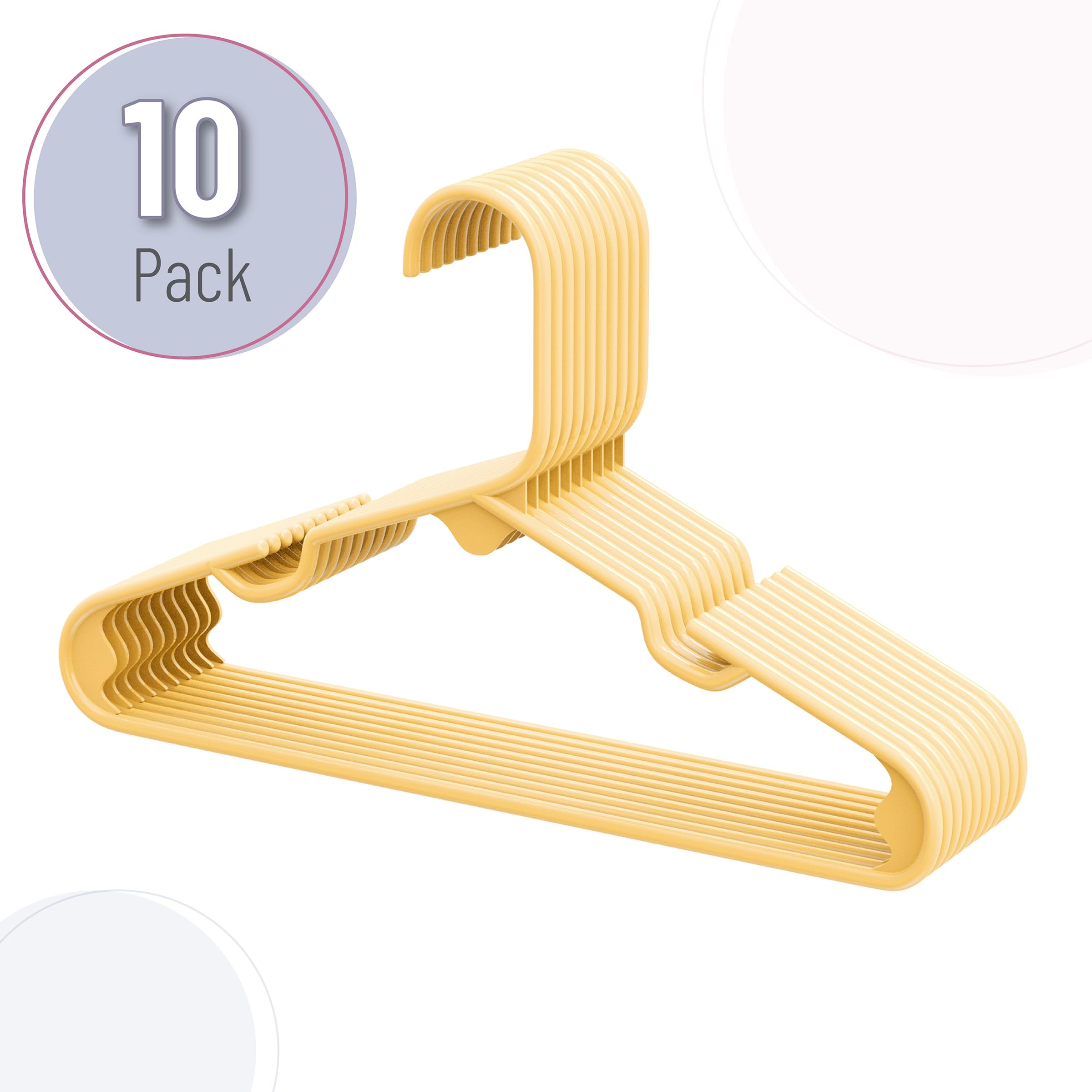 Mr. Pen- Kids Plastic Hangers, 10 Pack, Yellow Baby Hanger, Childrens Hangers For Clothes, Baby Hangers For Closet, Kids Hangers