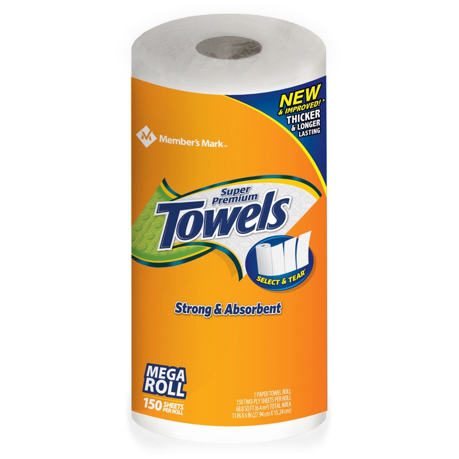 Member'S Mark Super Premium Paper Towels, 15 Rolls, 150 Sheets Per Roll