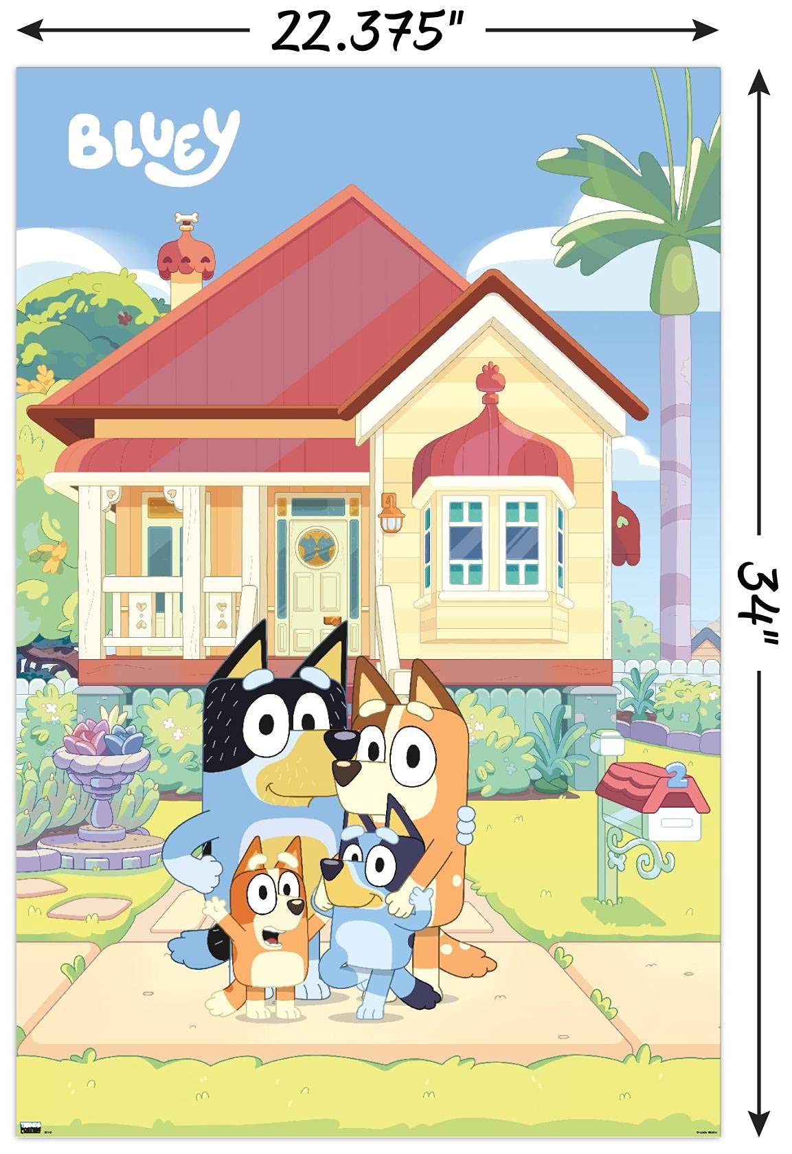 Trends International Bluey - Family Wall Poster, 22.37'' X 34.00'', Poster & Mount Bundle