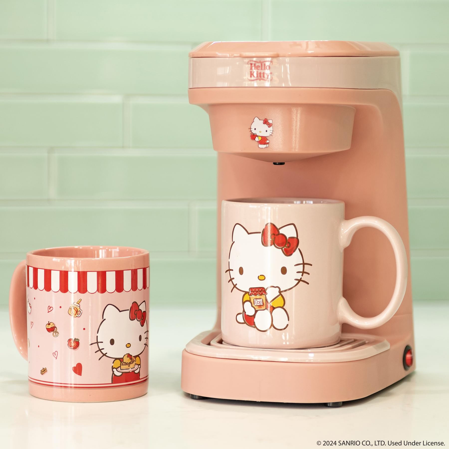 Uncanny Brands Hello Kitty Single Cup Coffee Maker Gift Set With 2 Mugs