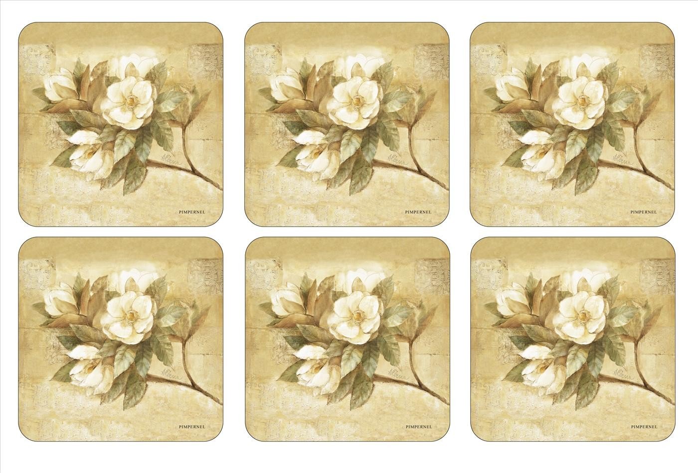 Pimpernel Sugar Magnolia Coasters Set of 6