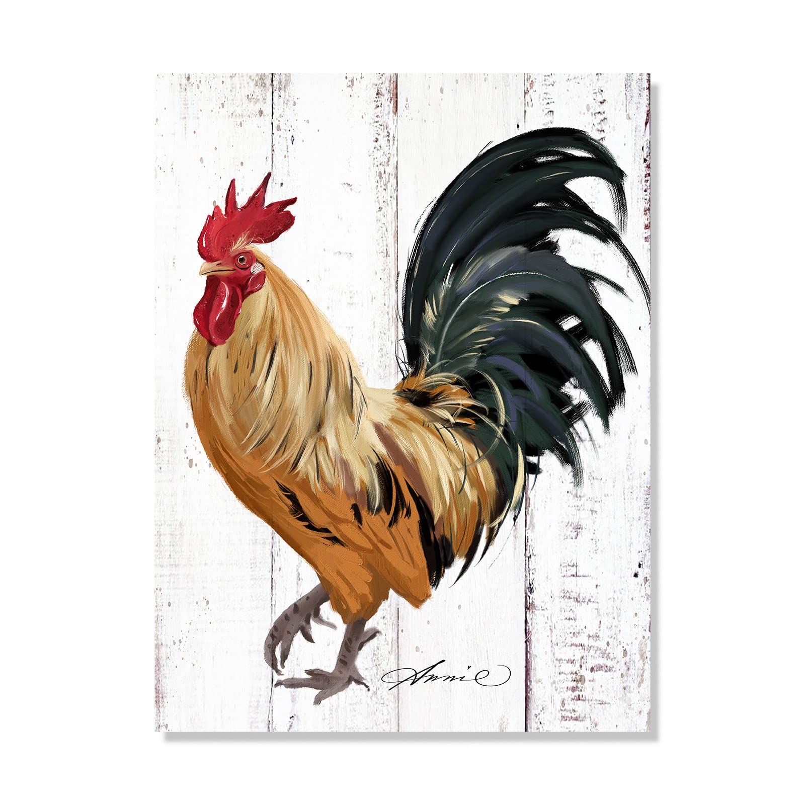 Rooster Kitchen Decor Wall Art - Farmhouse Canvas Painting Picture Prints Artwork For Home Kitchen Decor